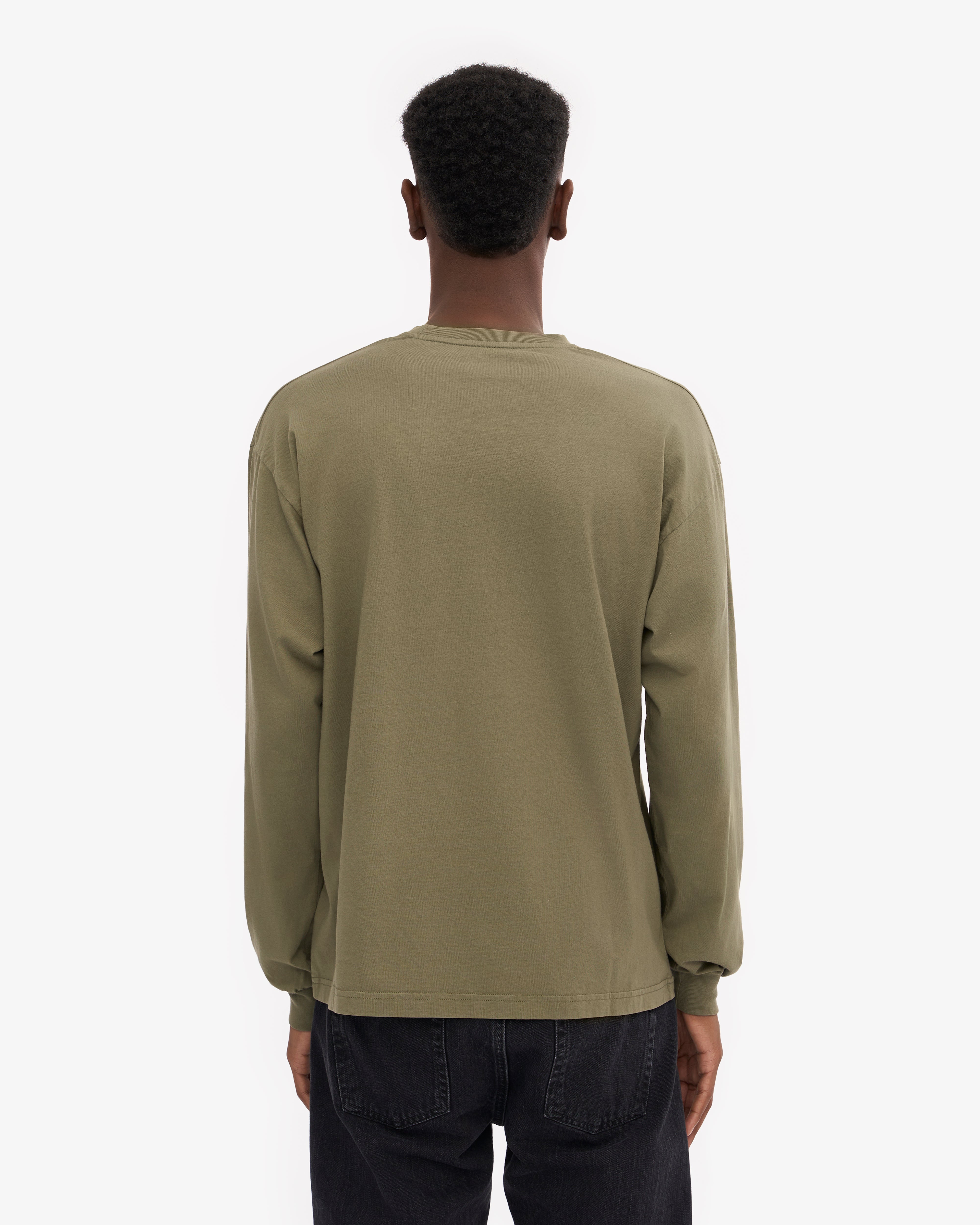 Oversized Organic LS T-Shirt - Dusty Olive XS