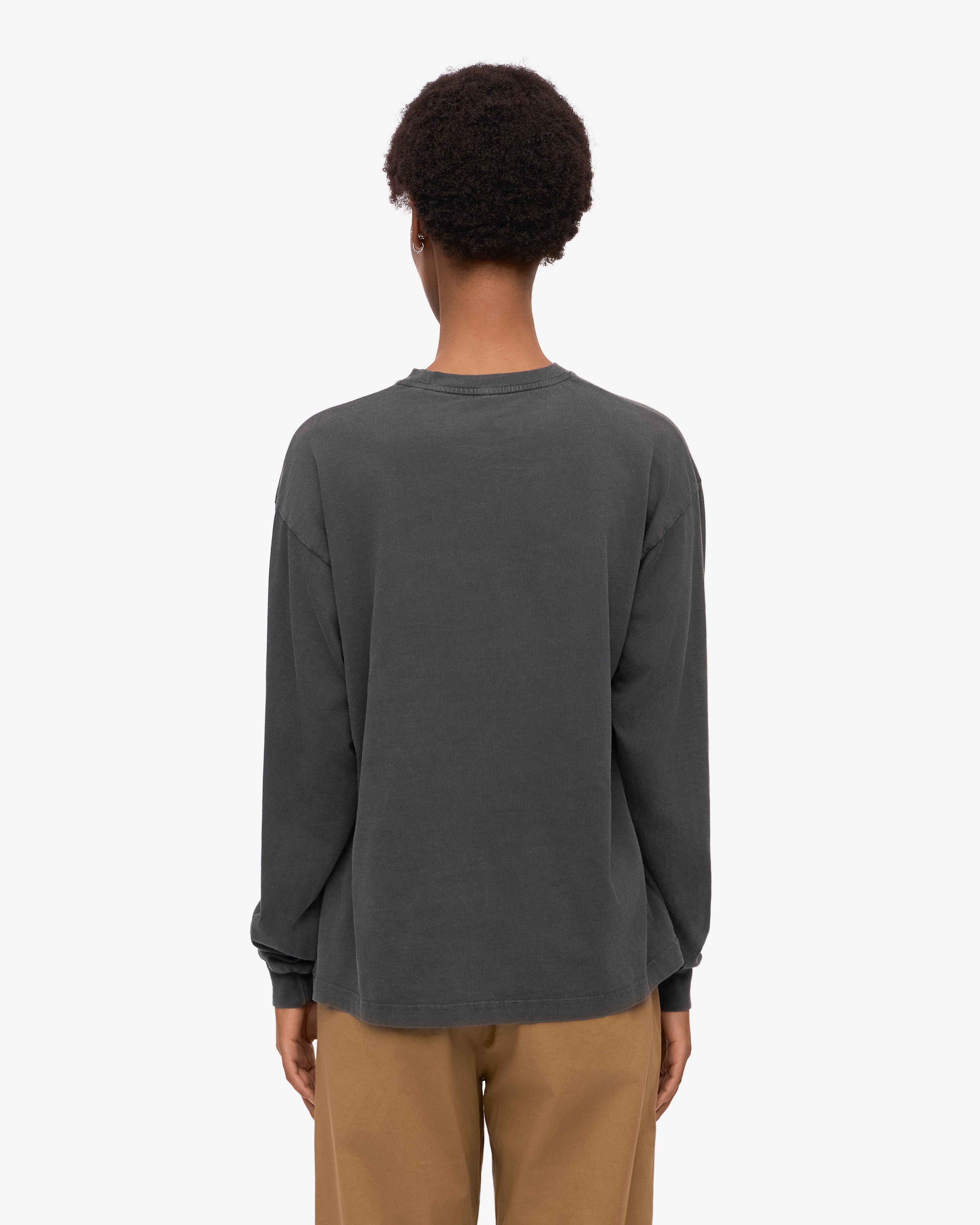 Oversized Organic LS T-Shirt - Faded Black XS