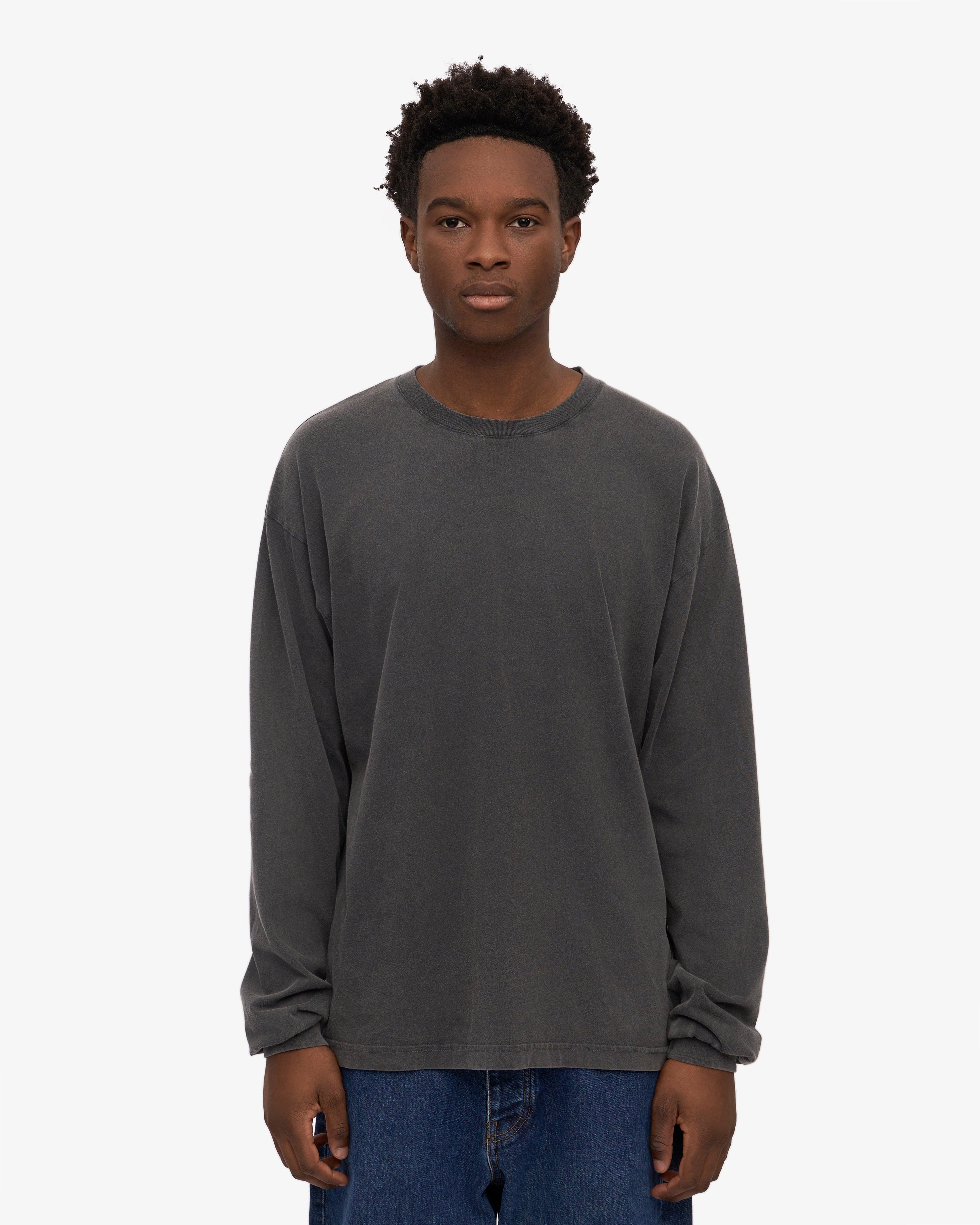 Oversized Organic LS T-Shirt - Faded Black