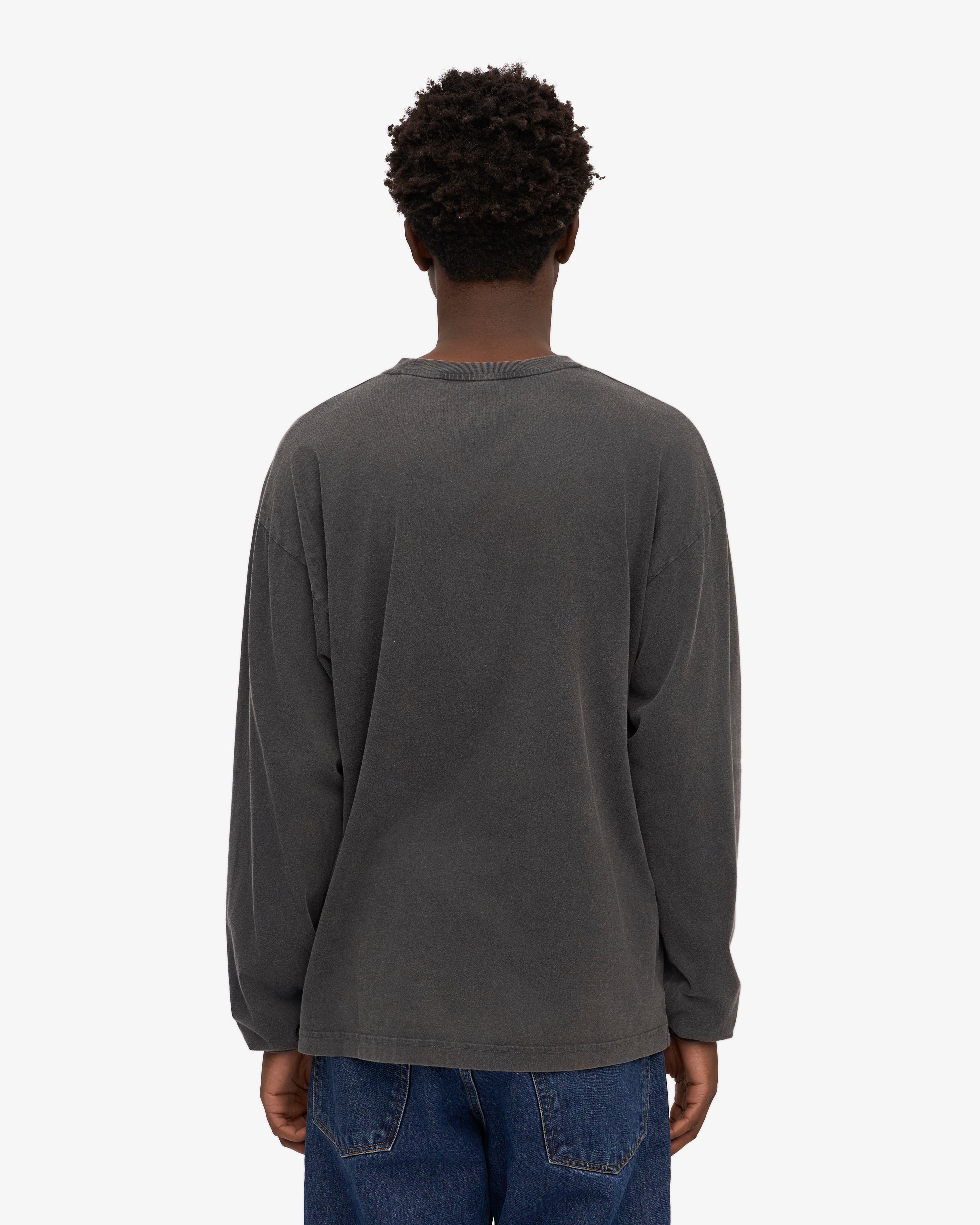 Oversized Organic LS T-Shirt - Faded Black XS