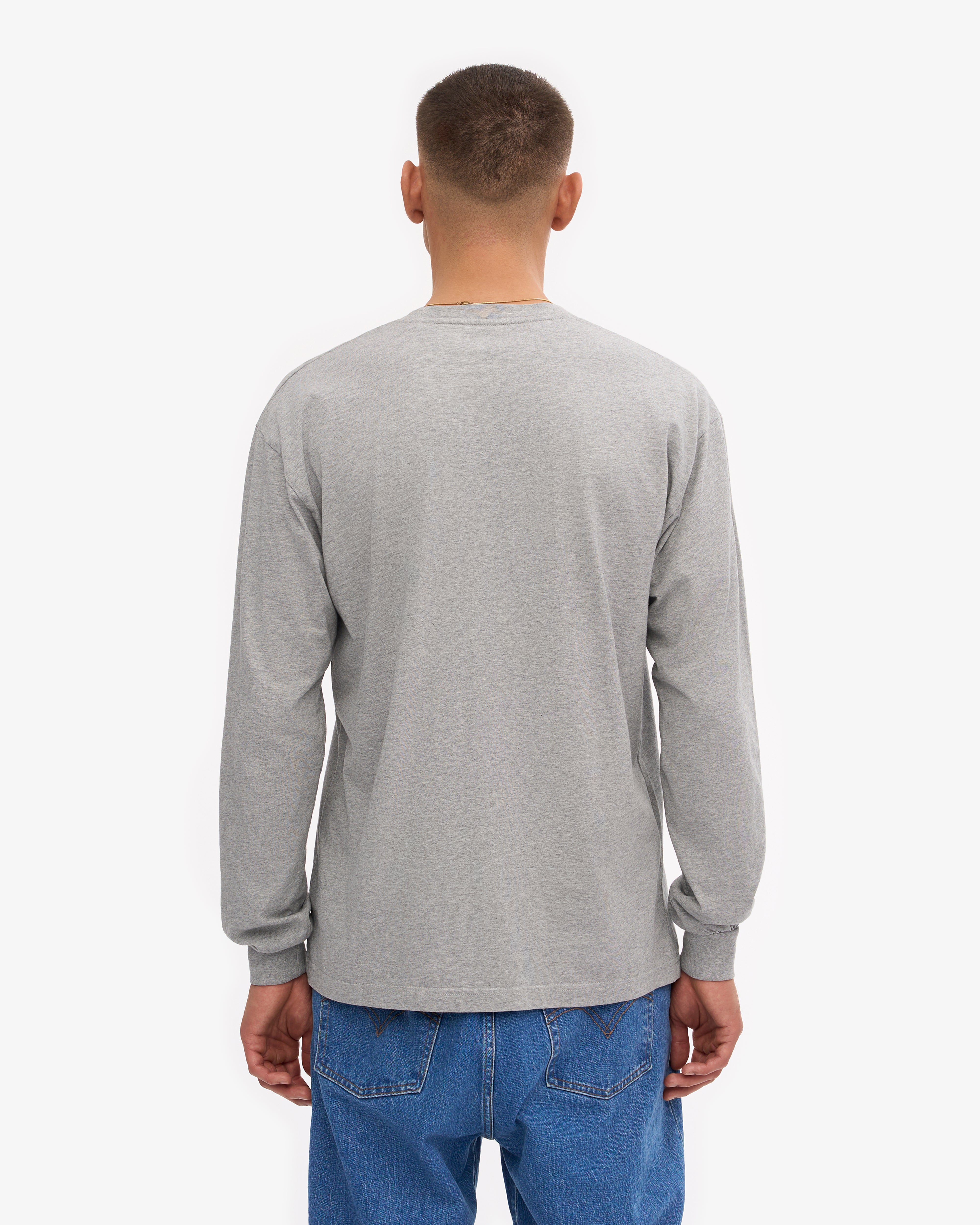 Oversized Organic LS T-Shirt - Heather Grey XS
