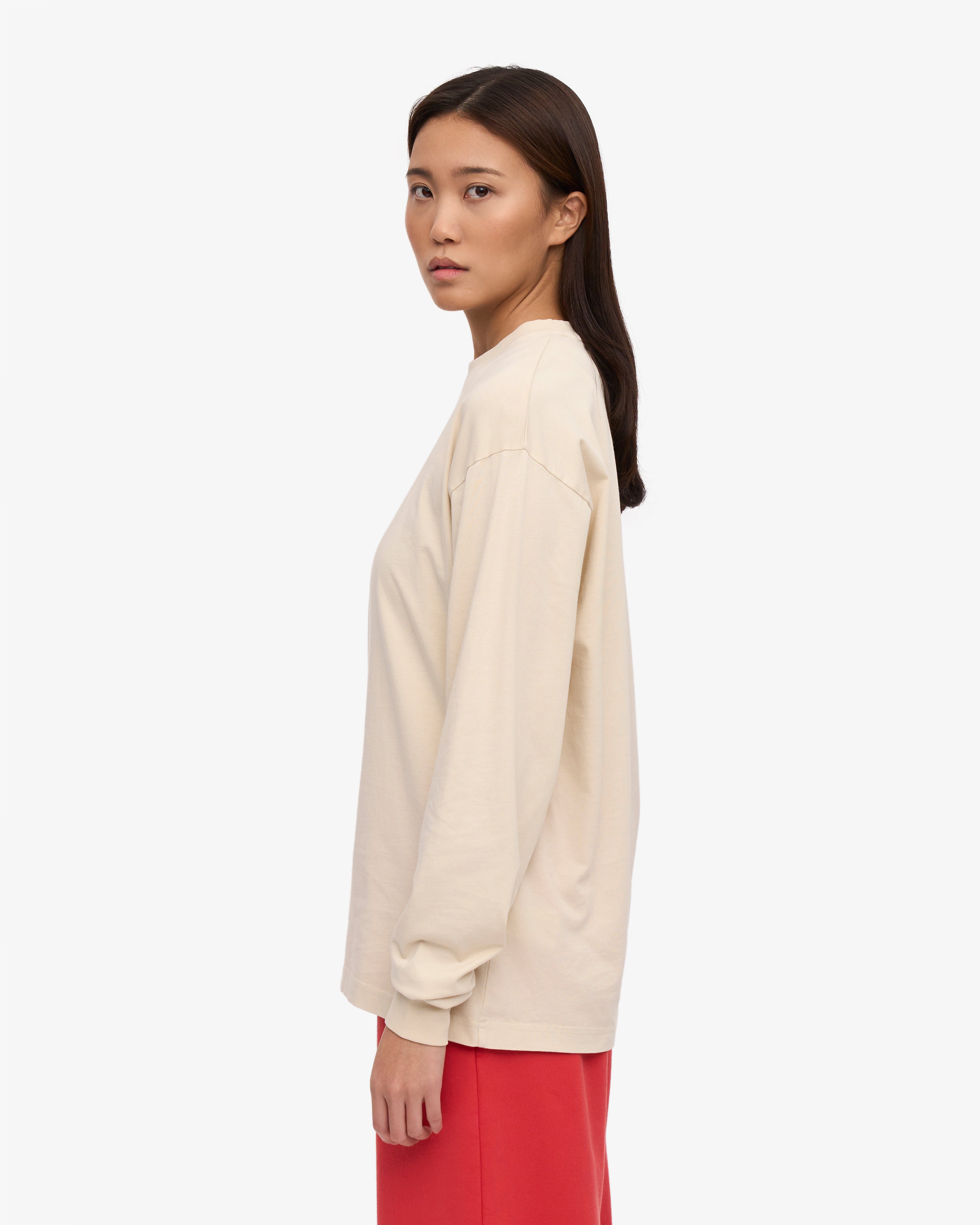Oversized Organic LS T-Shirt - Ivory White XS