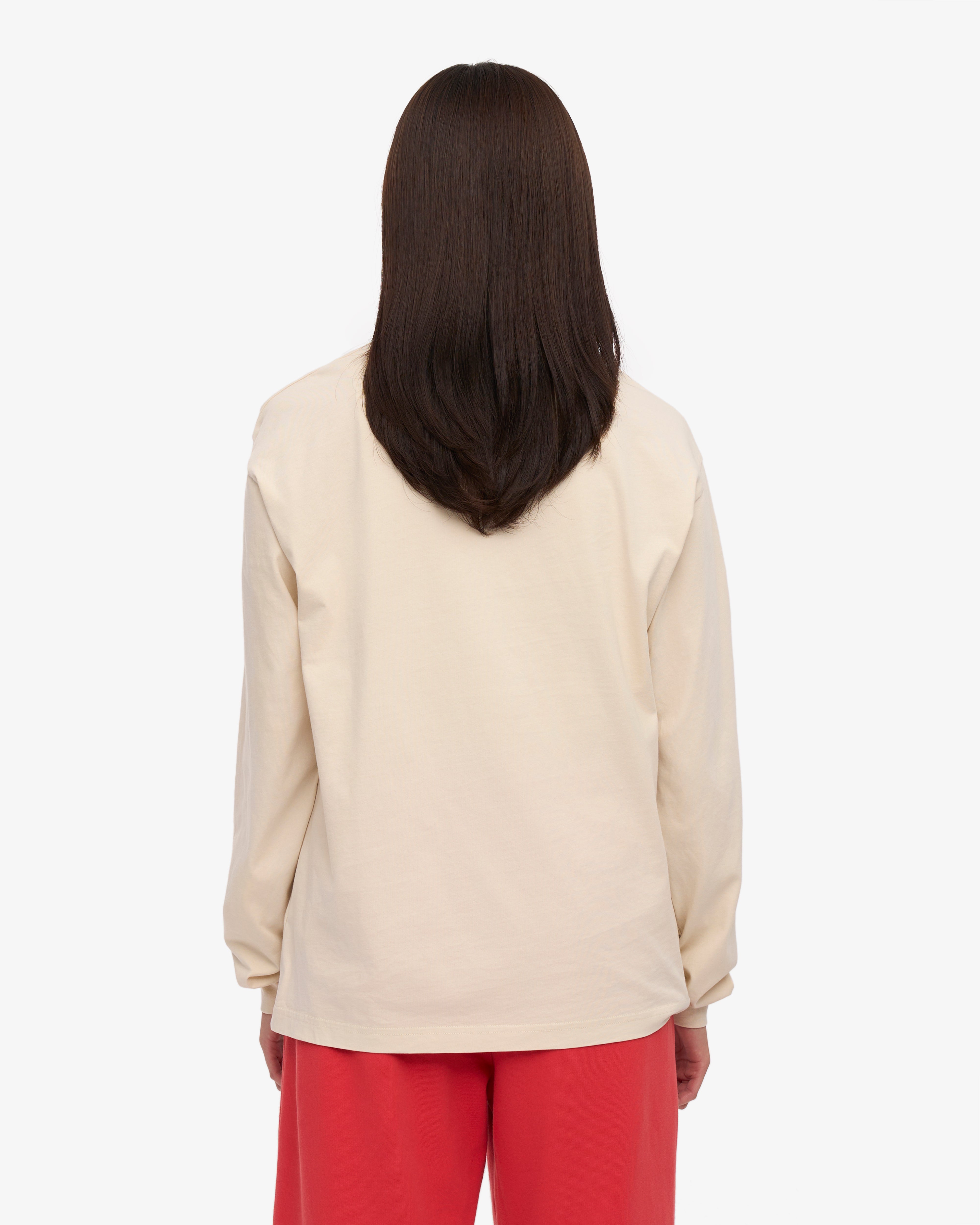 Oversized Organic LS T-Shirt - Ivory White XS