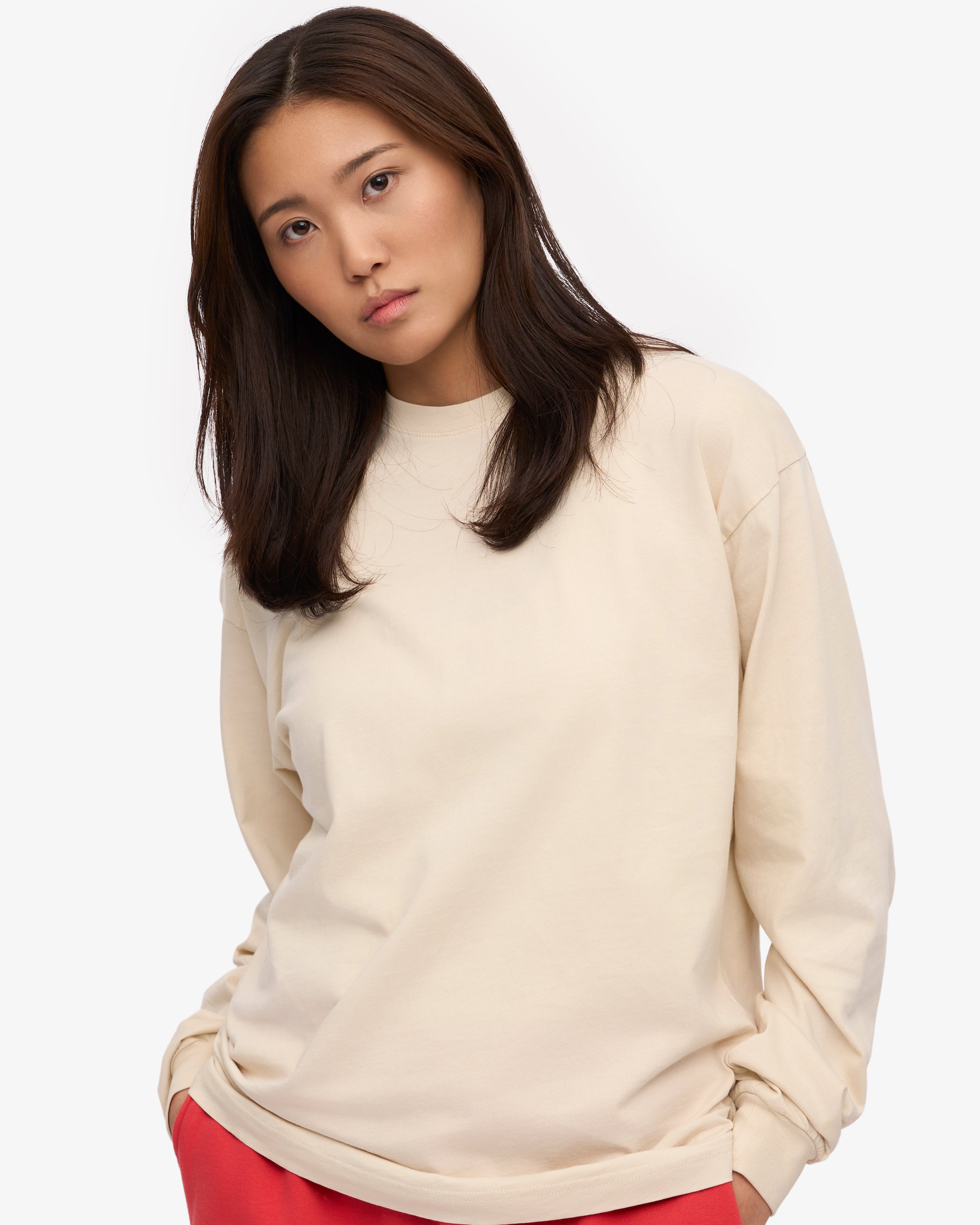 Oversized Organic LS T-Shirt - Ivory White XS