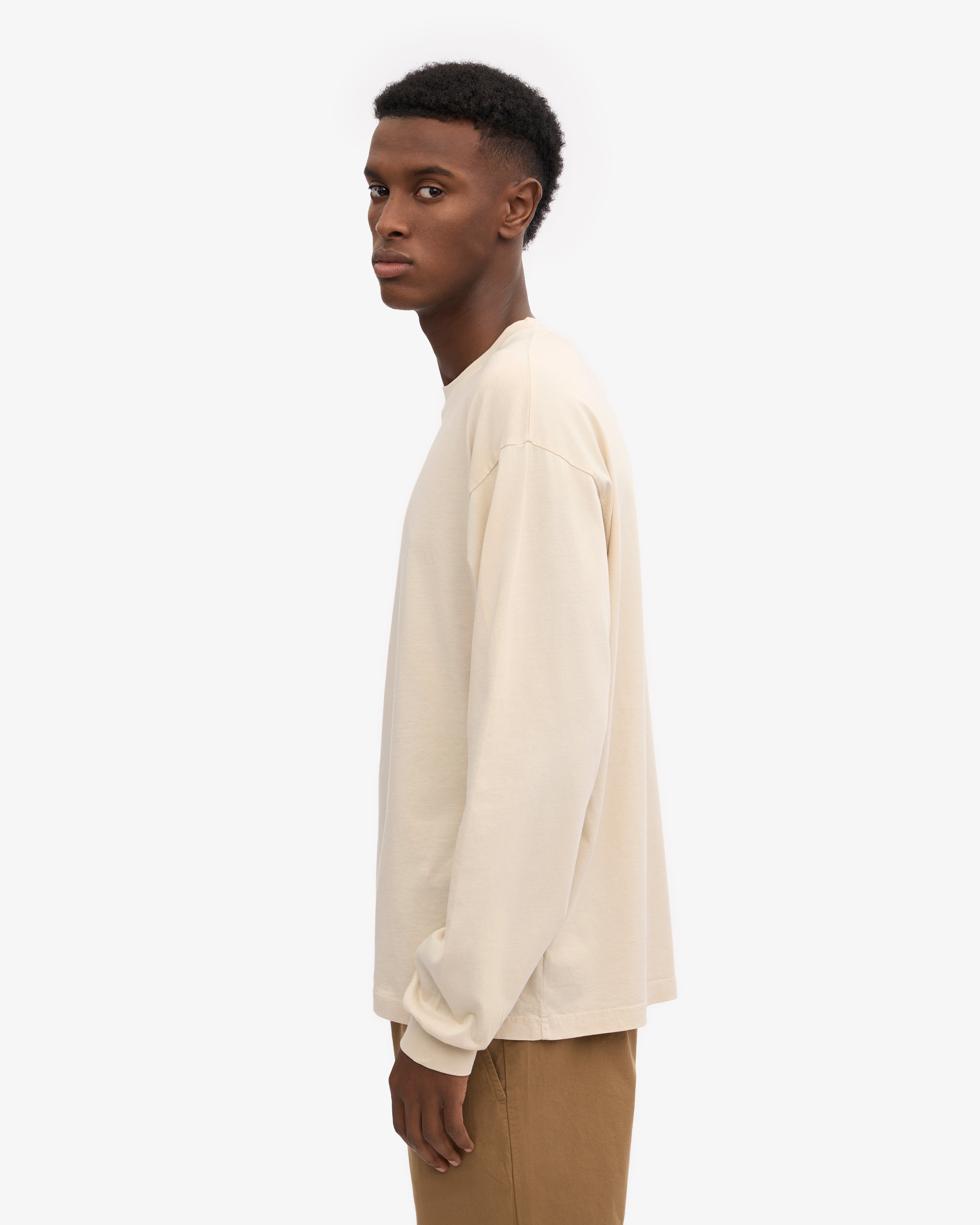 Oversized Organic LS T-Shirt - Ivory White XS
