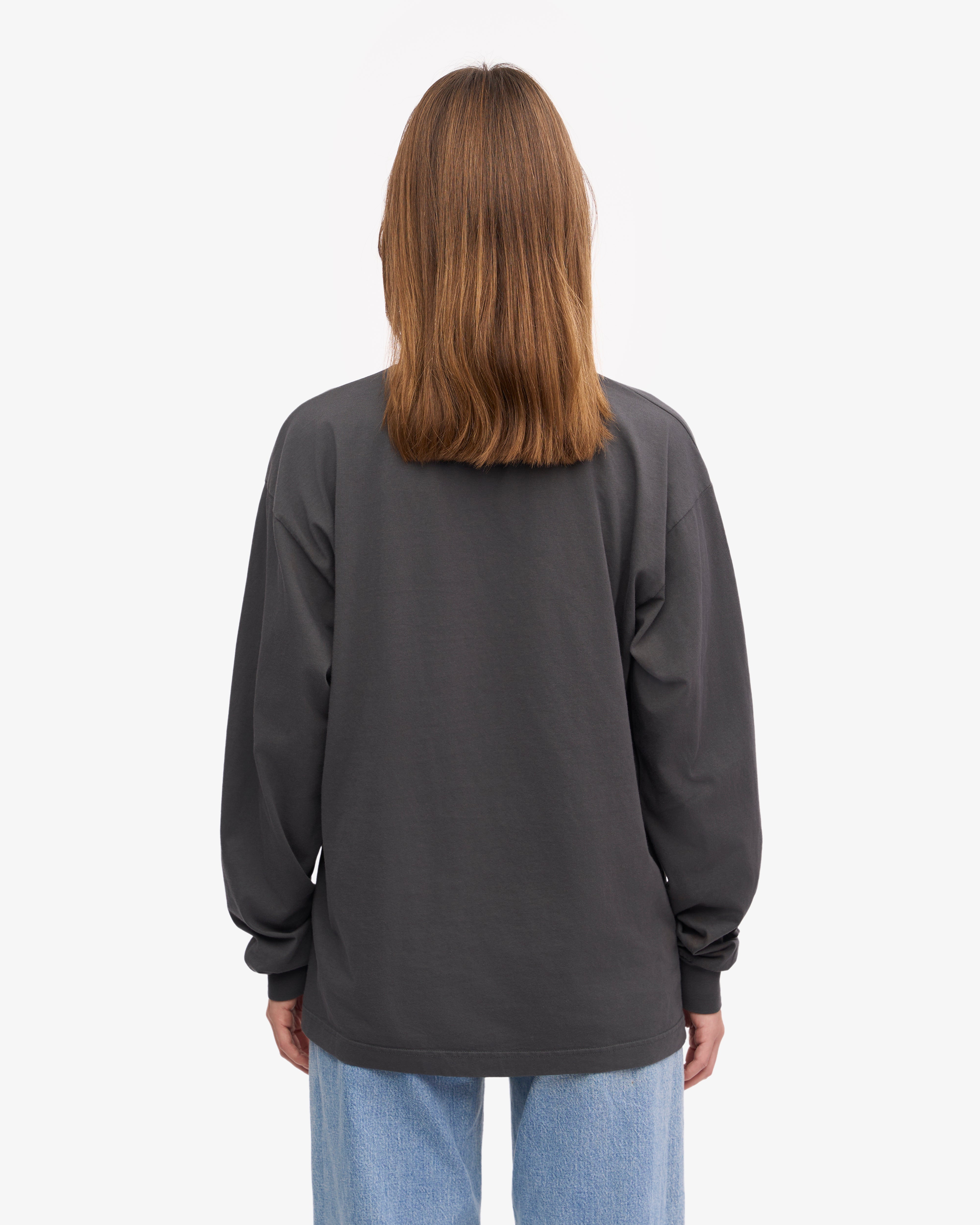 Oversized Organic LS T-Shirt - Lava Grey XS