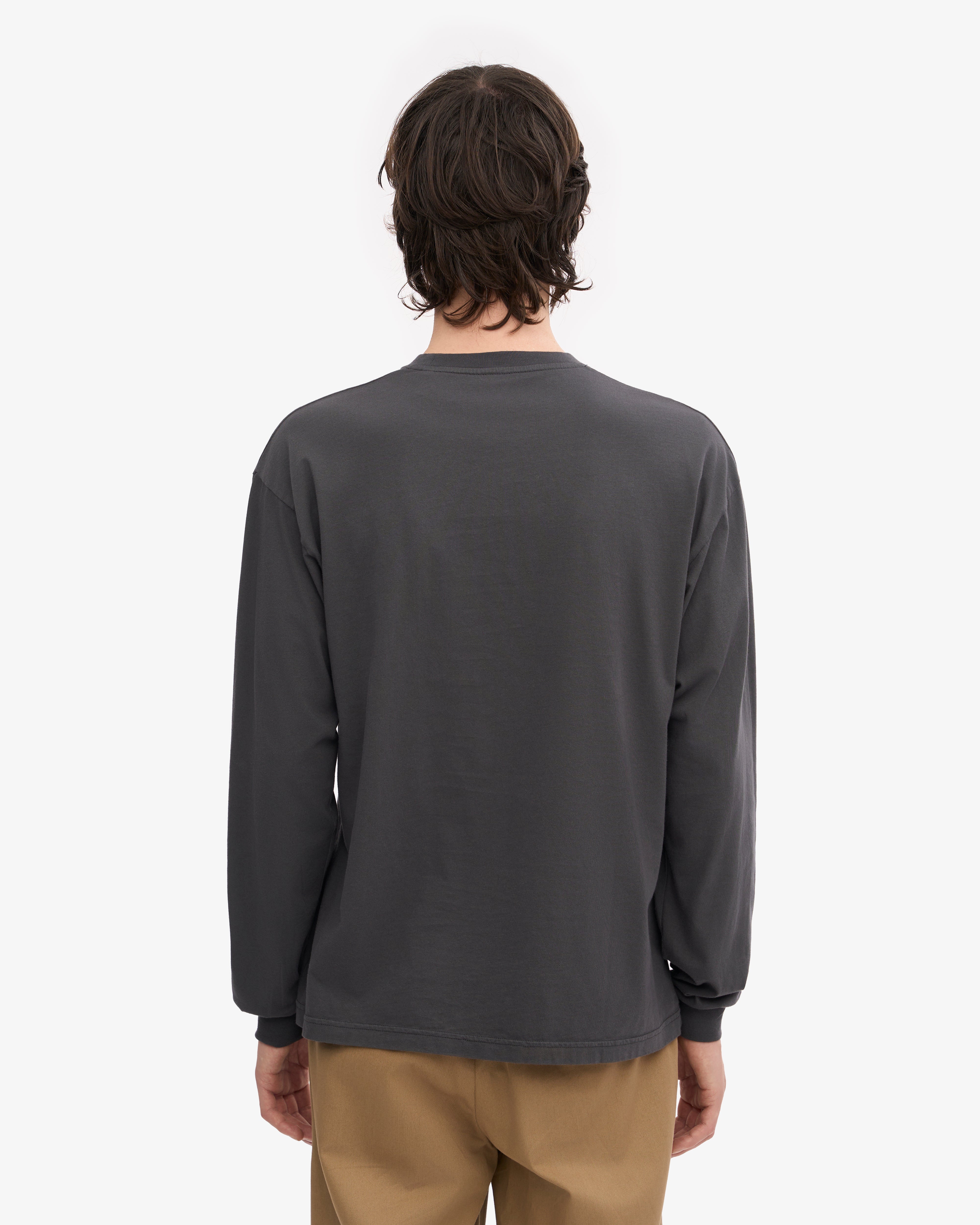 Oversized Organic LS T-Shirt - Lava Grey XS