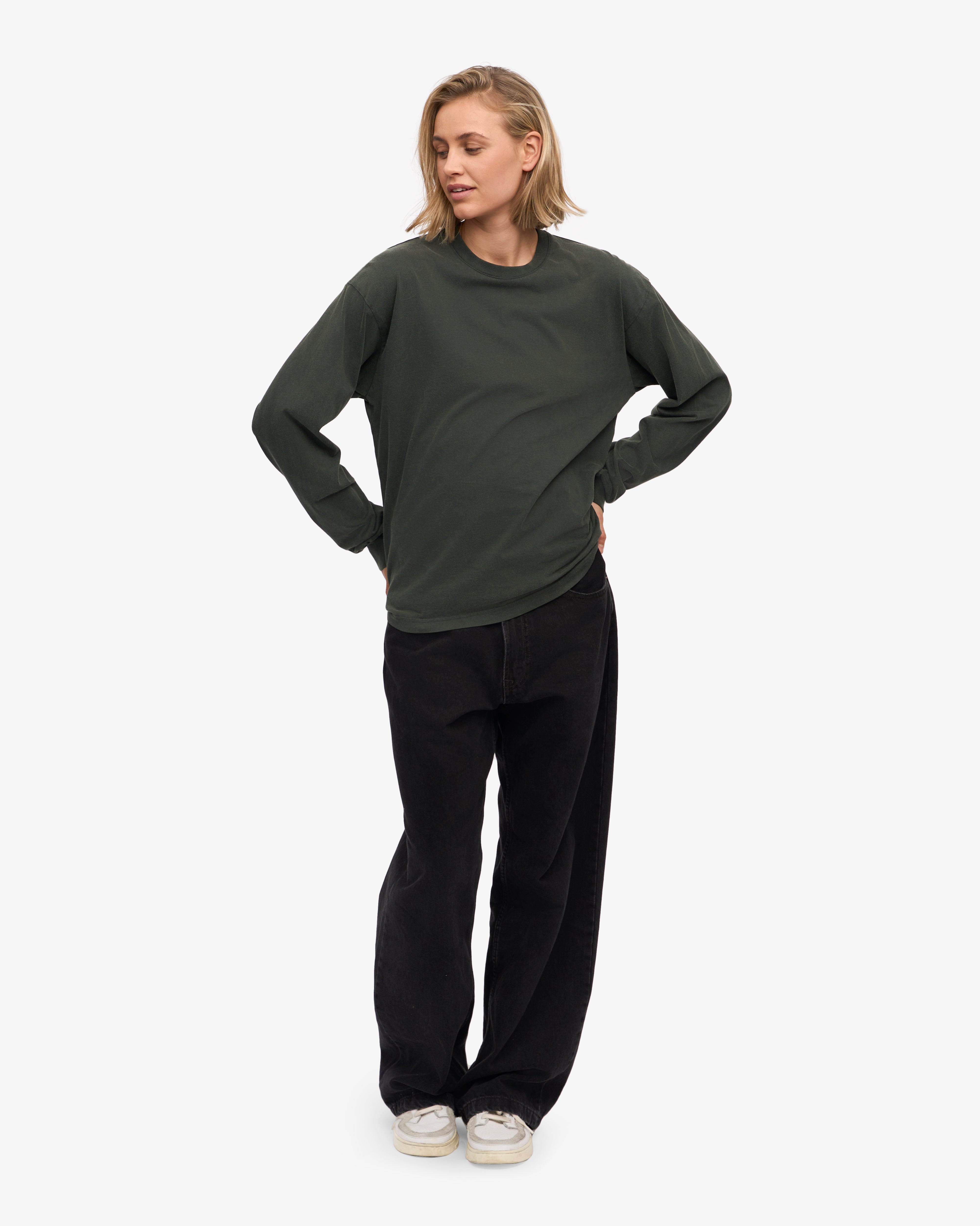 Oversized Organic LS T-Shirt - Midnight Forest XS