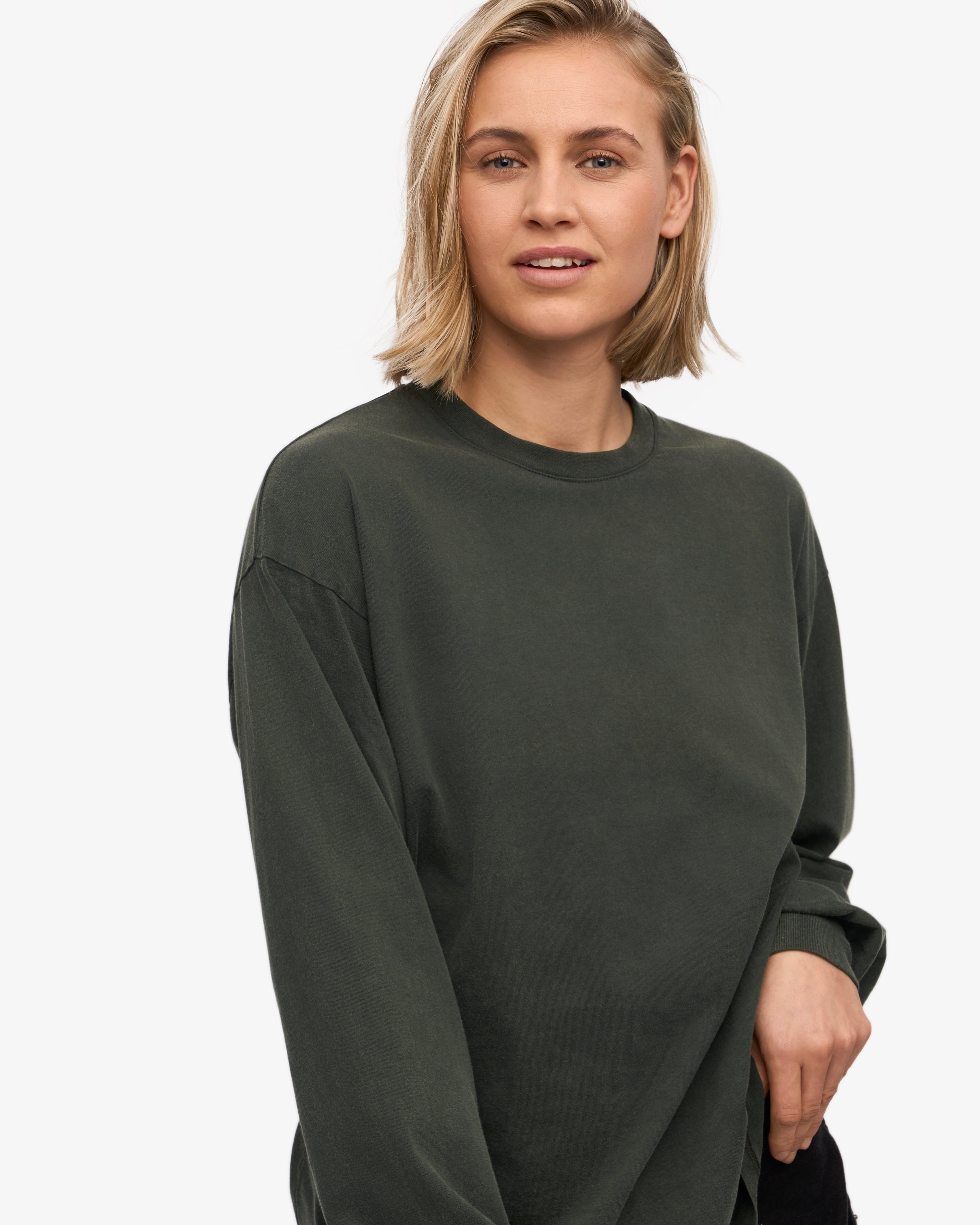 Oversized Organic LS T-Shirt - Midnight Forest XS