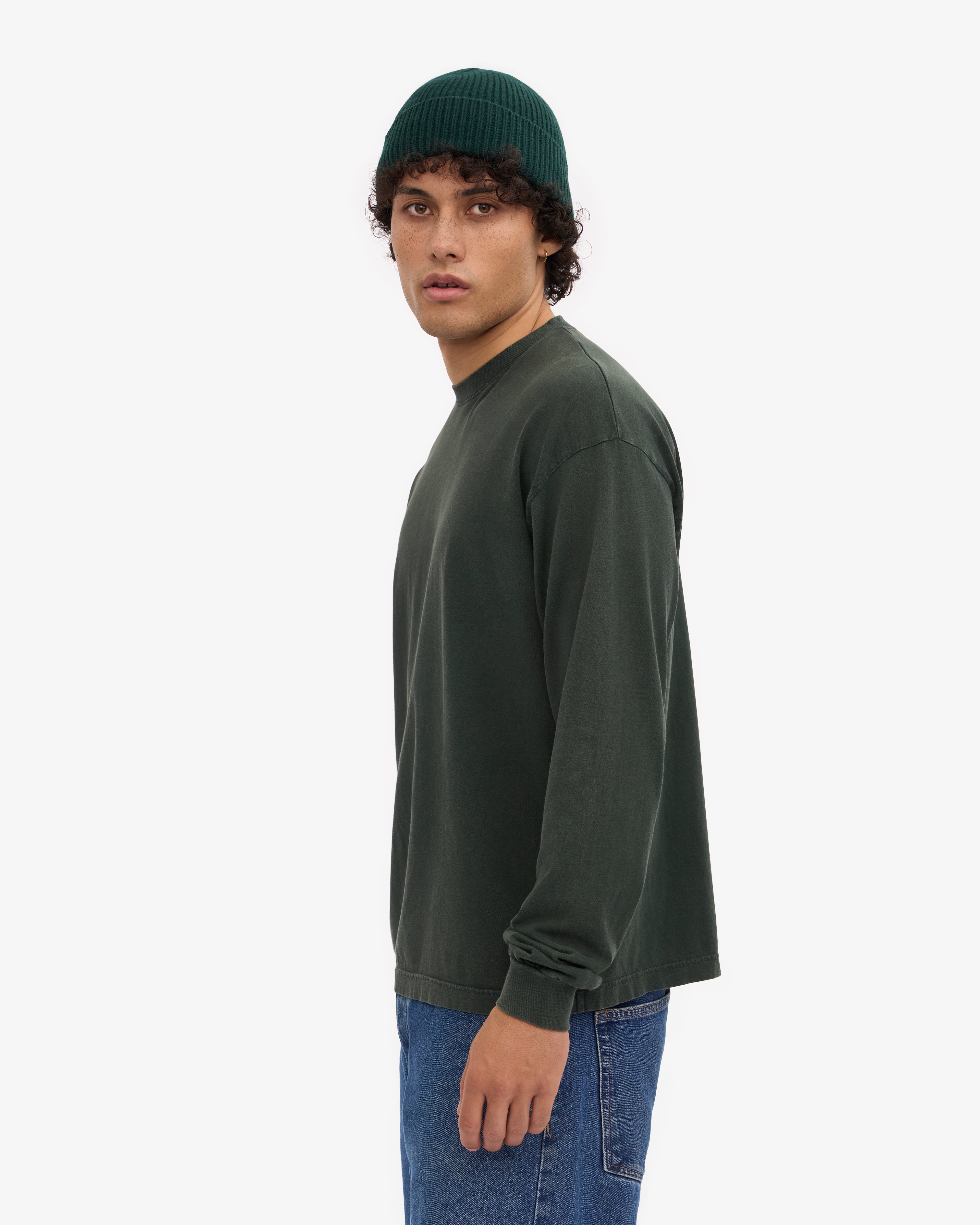 Oversized Organic LS T-Shirt - Midnight Forest XS