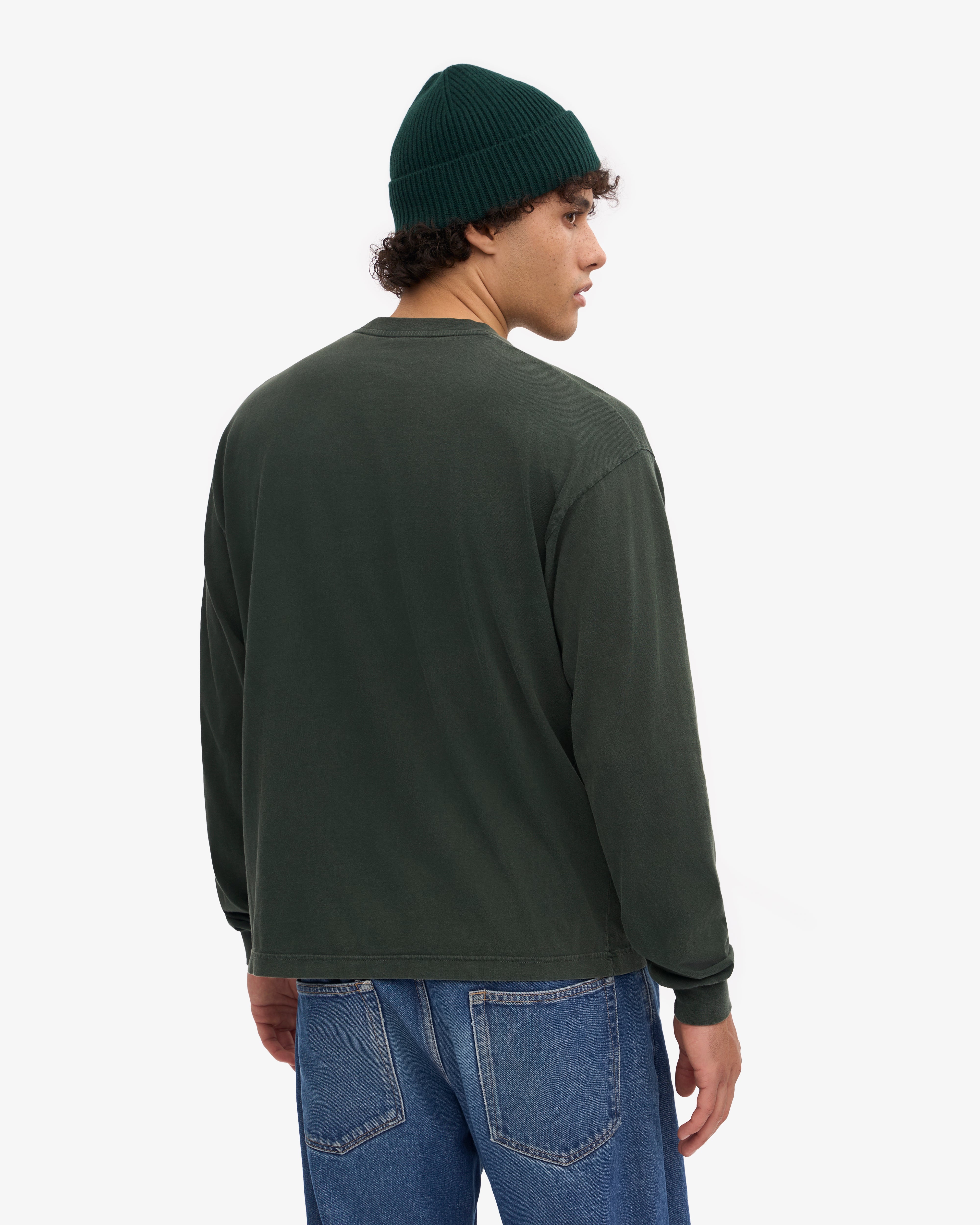 Oversized Organic LS T-Shirt - Midnight Forest XS
