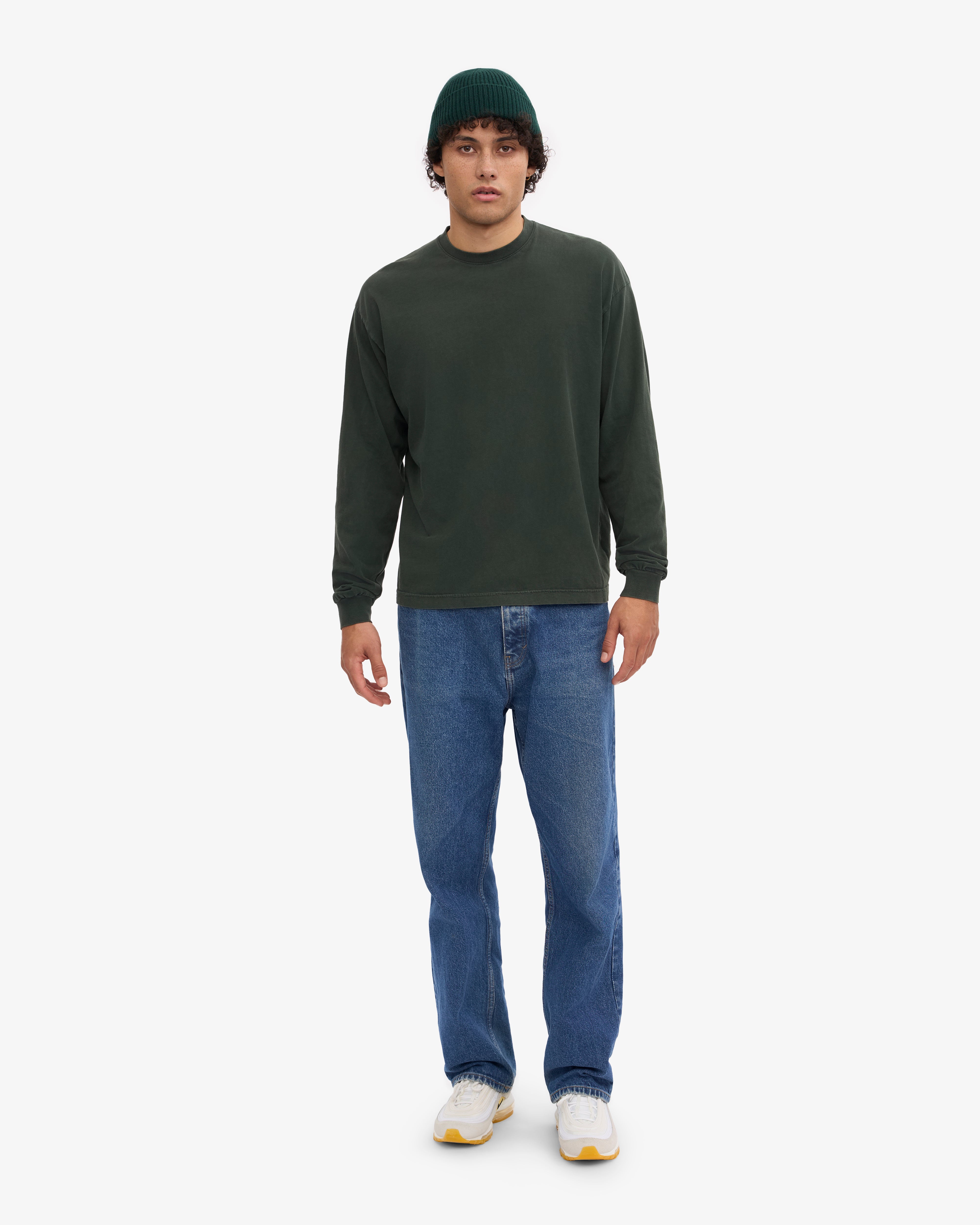 Oversized Organic LS T-Shirt - Midnight Forest XS