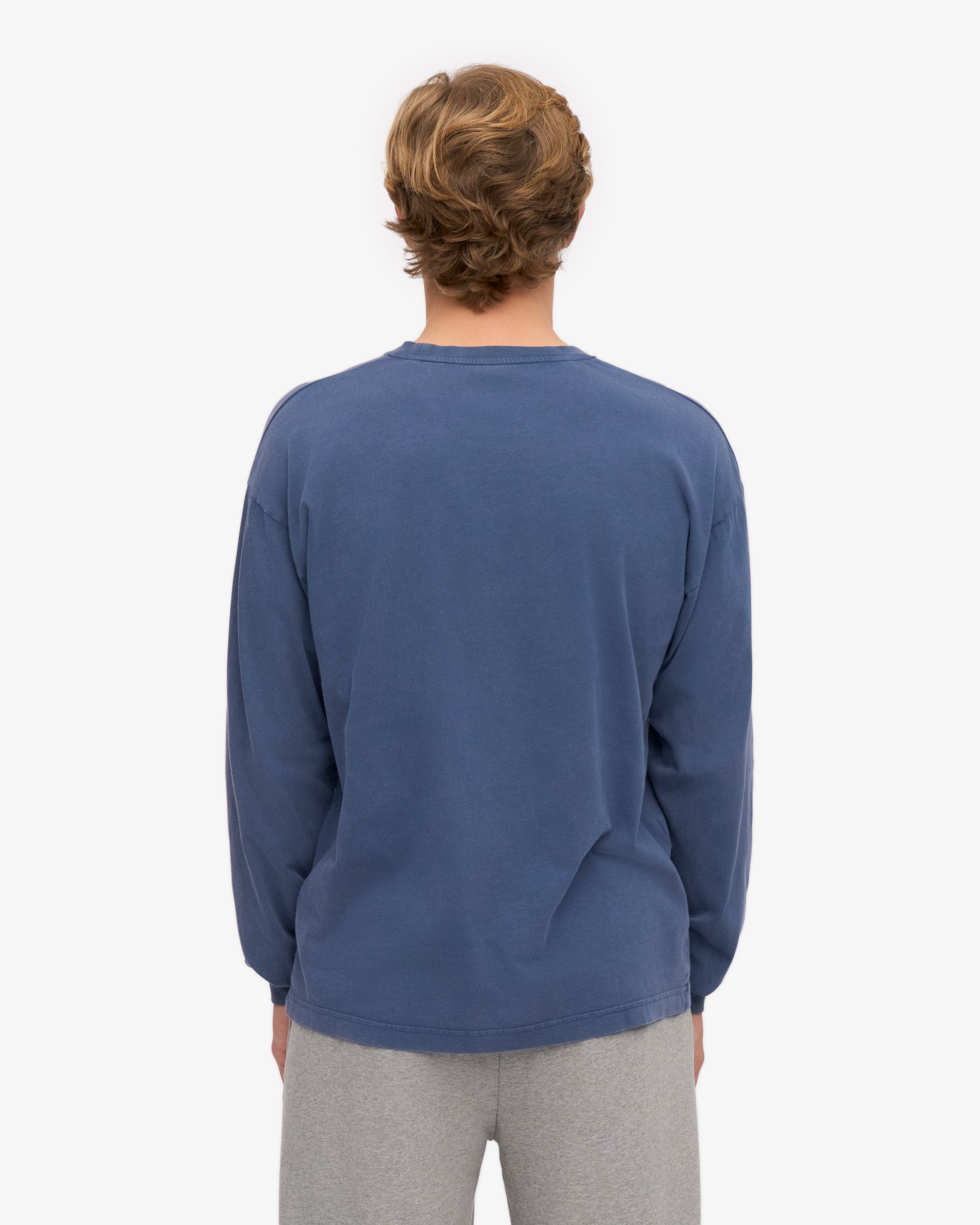 Oversized Organic LS T-Shirt - Neptune Blue XS