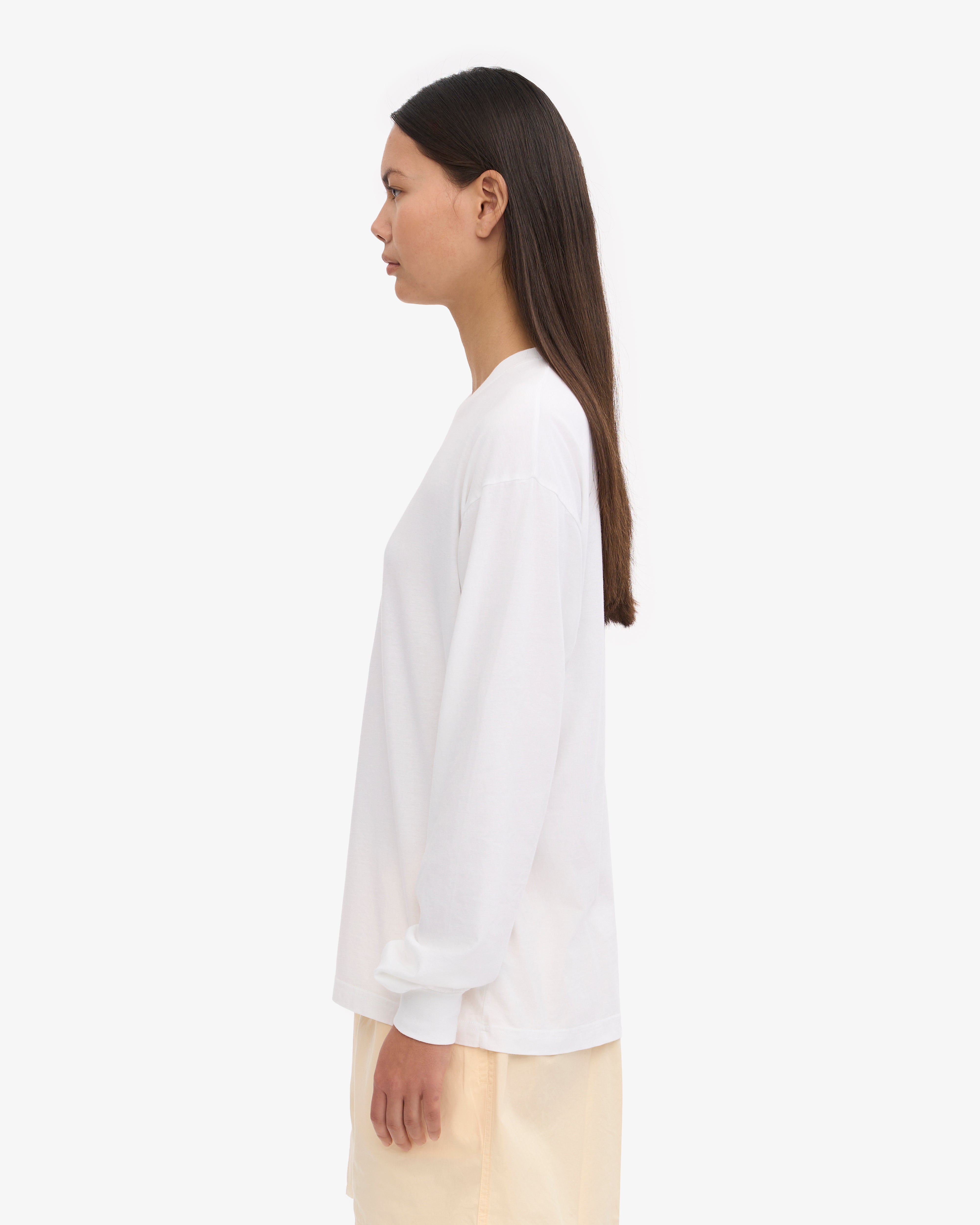 Oversized Organic LS T-Shirt - Optical White XS