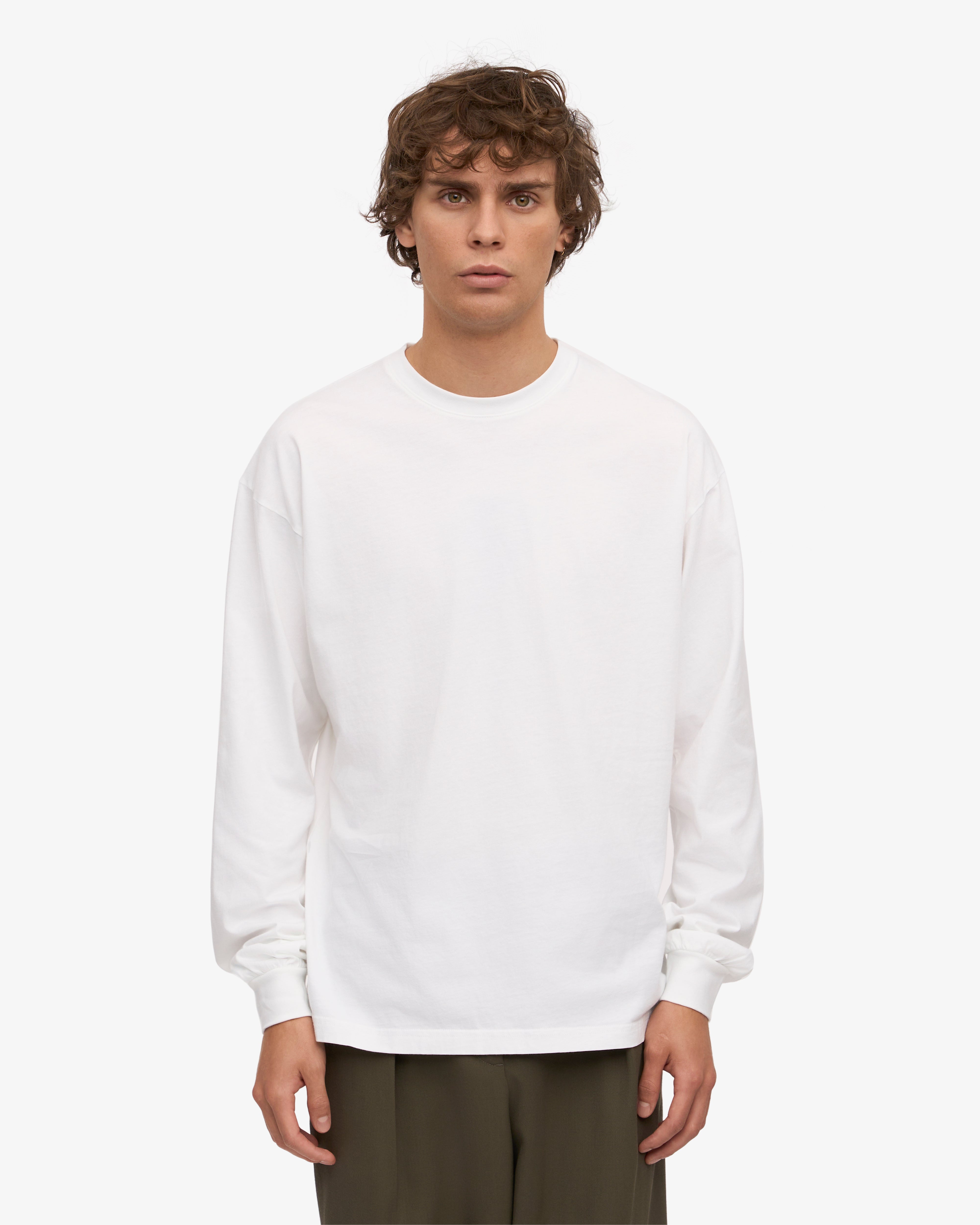 Oversized Organic LS T-Shirt - Optical White XS