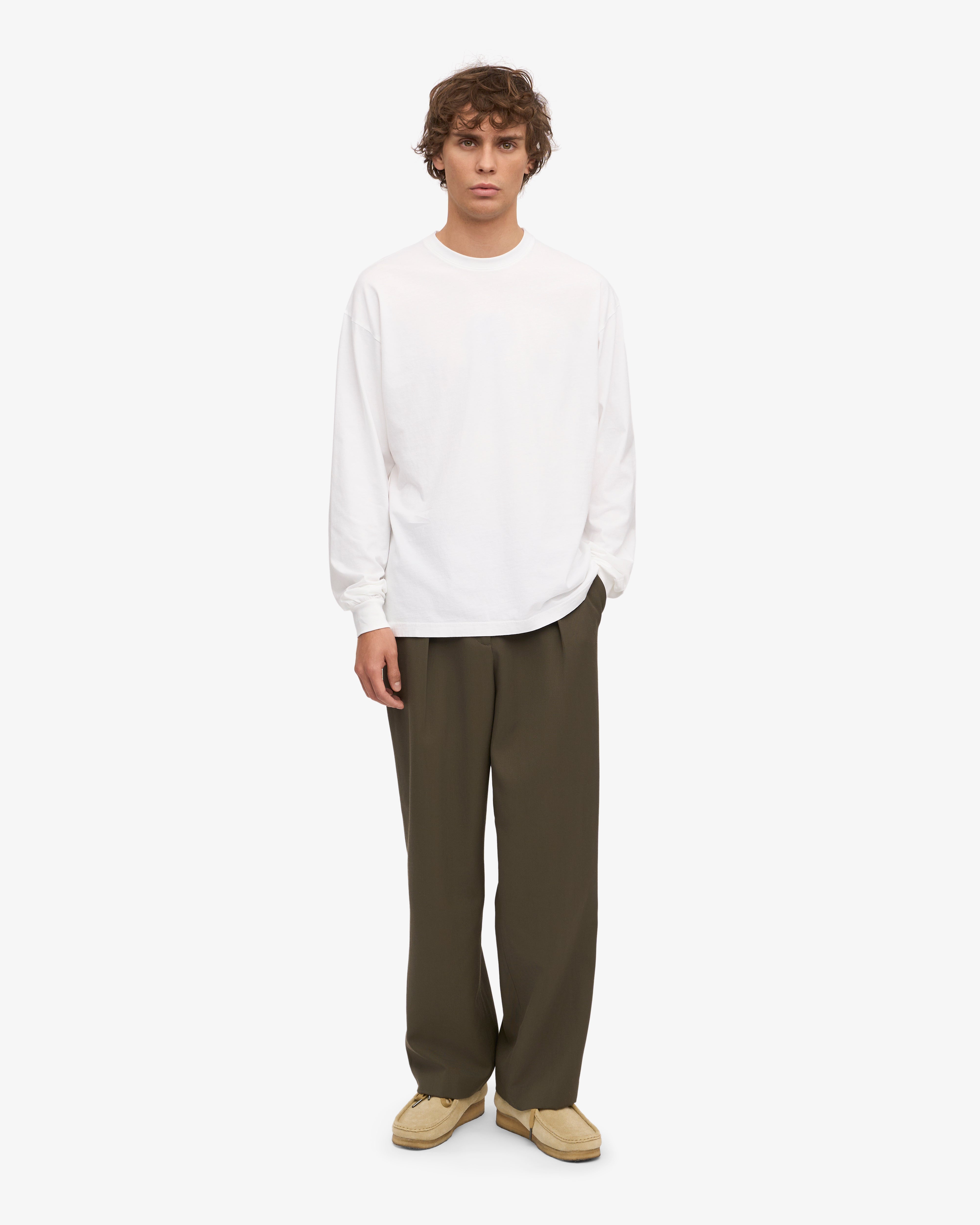 Oversized Organic LS T-Shirt - Optical White XS