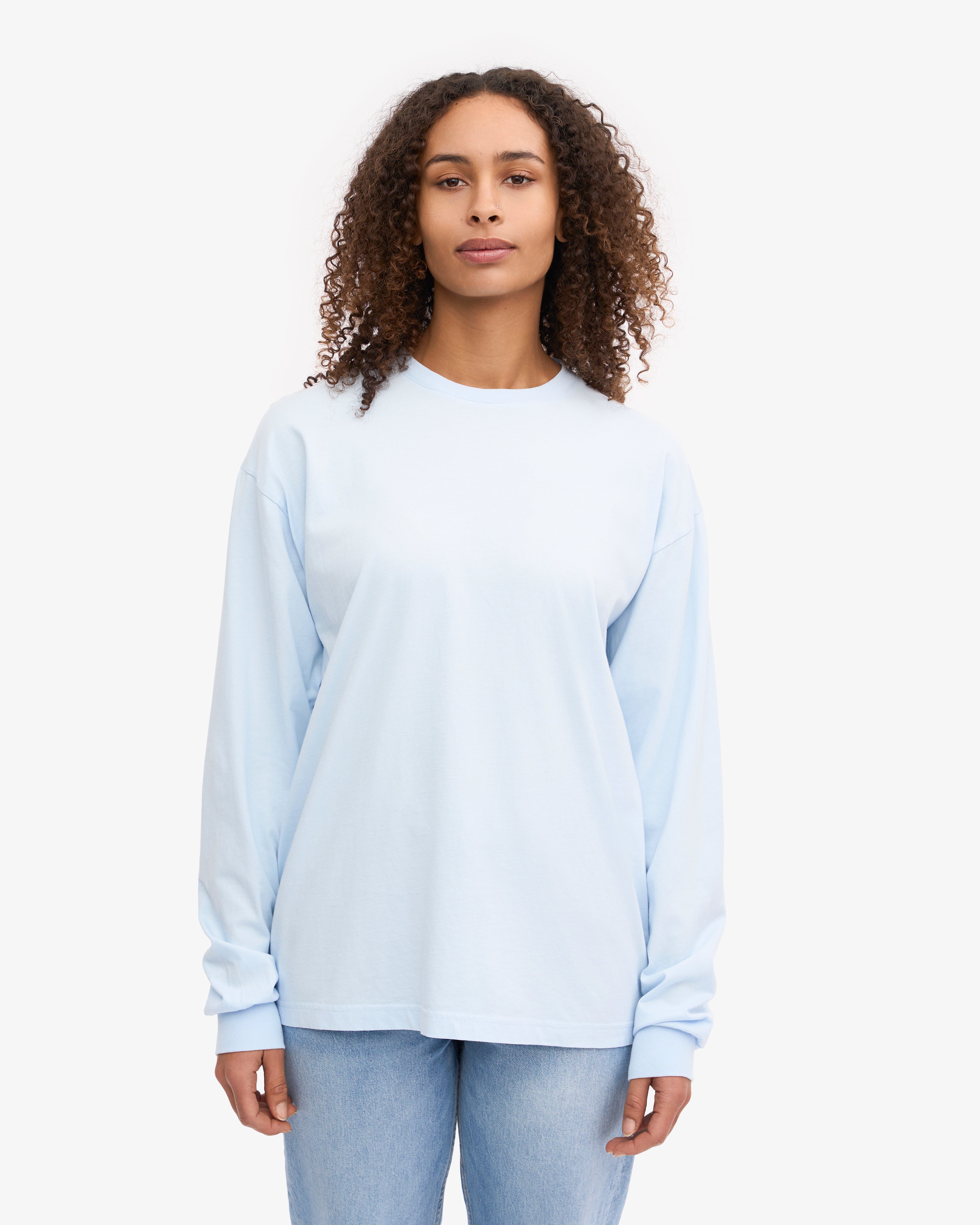 Oversized Organic LS T-Shirt - Polar Blue XS