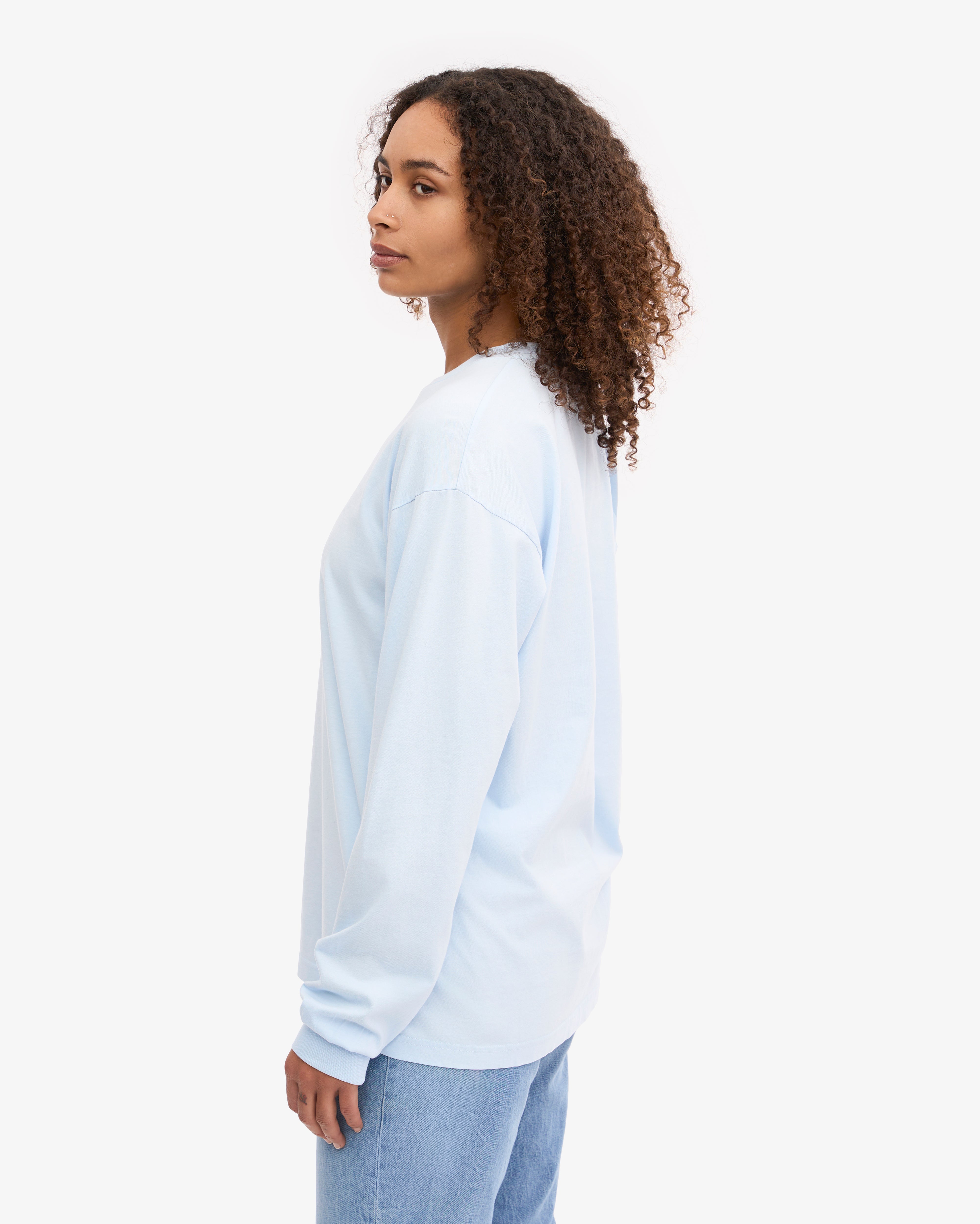 Oversized Organic LS T-Shirt - Polar Blue XS