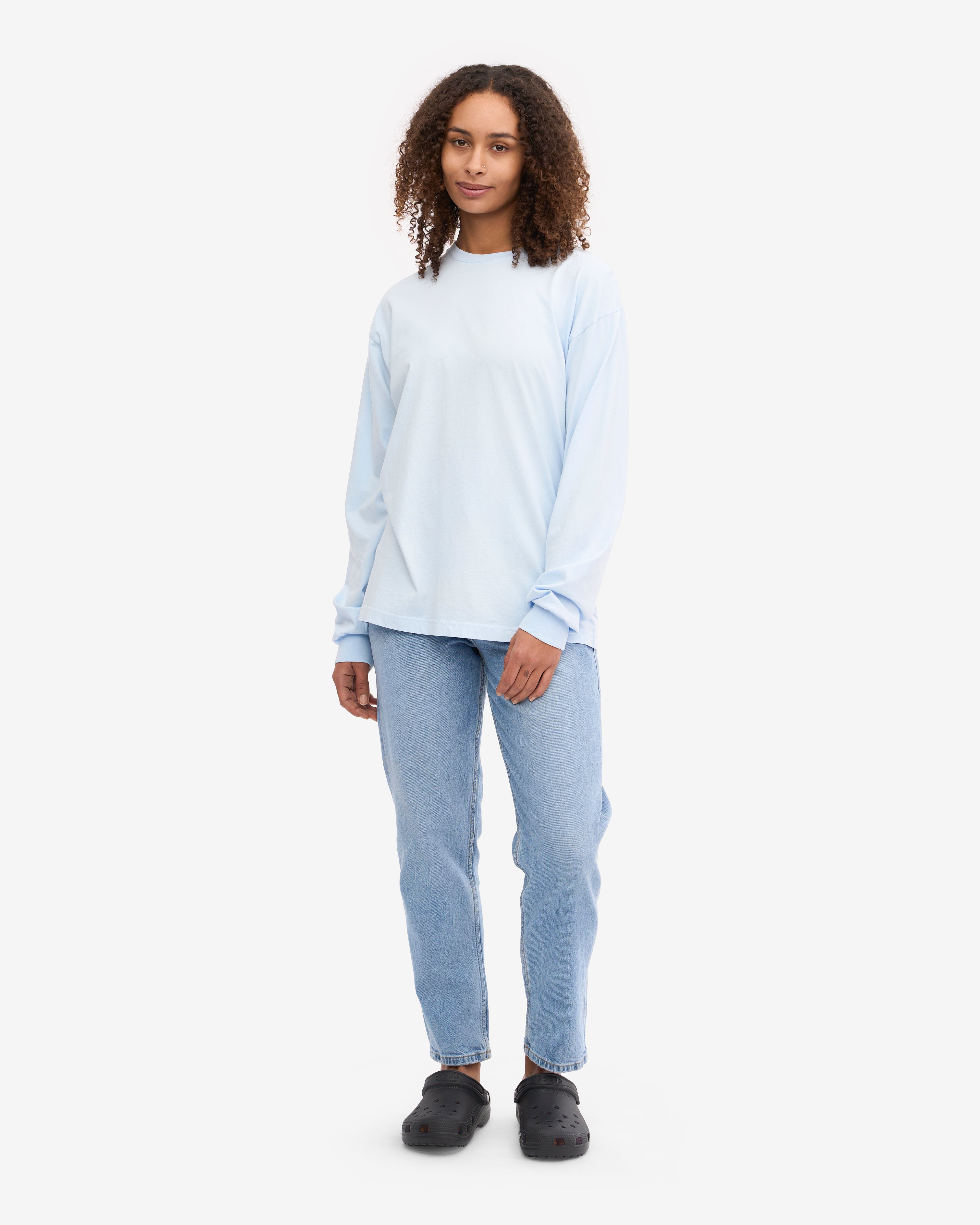 Oversized Organic LS T-Shirt - Polar Blue XS