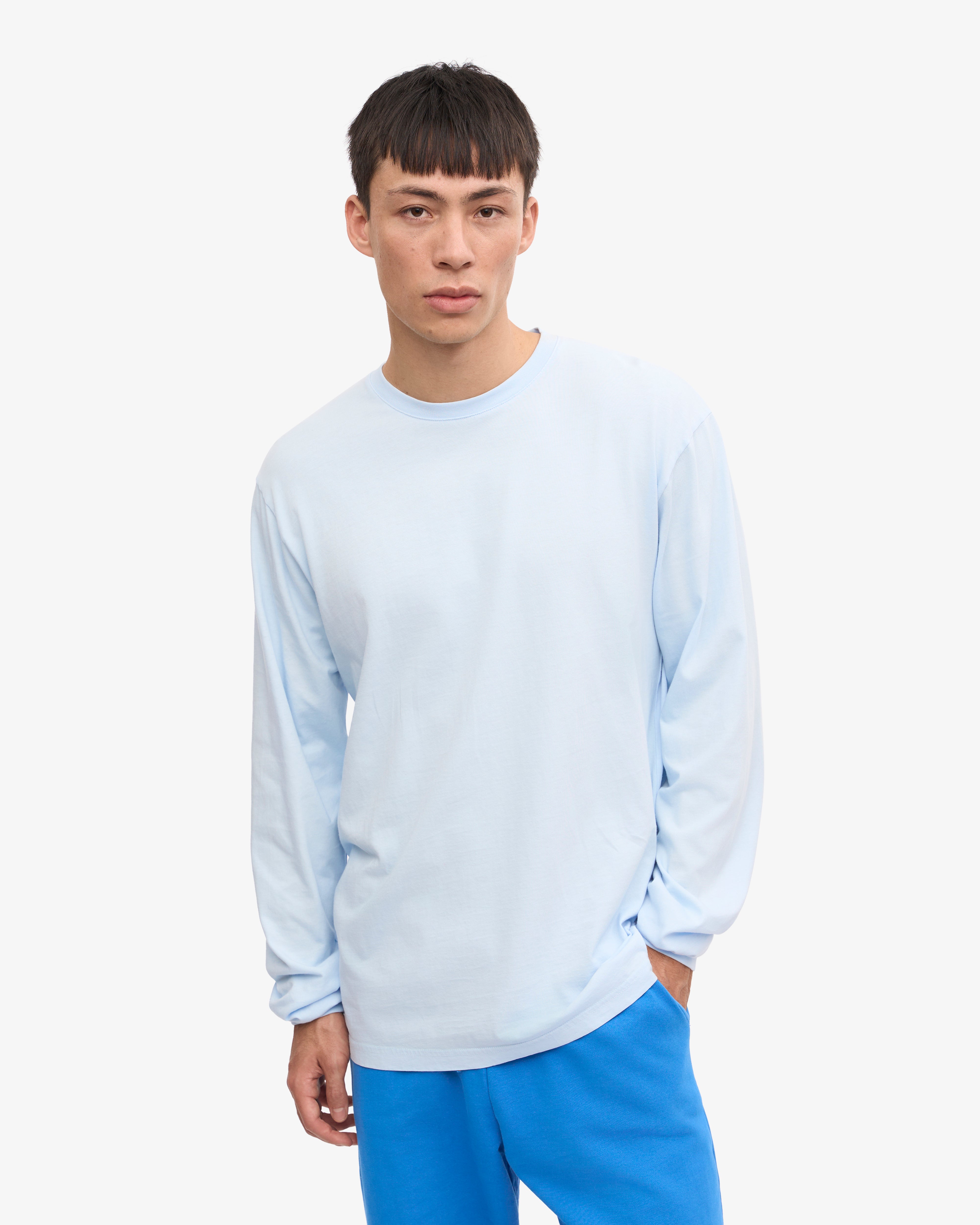 Oversized Organic LS T-Shirt - Polar Blue XS