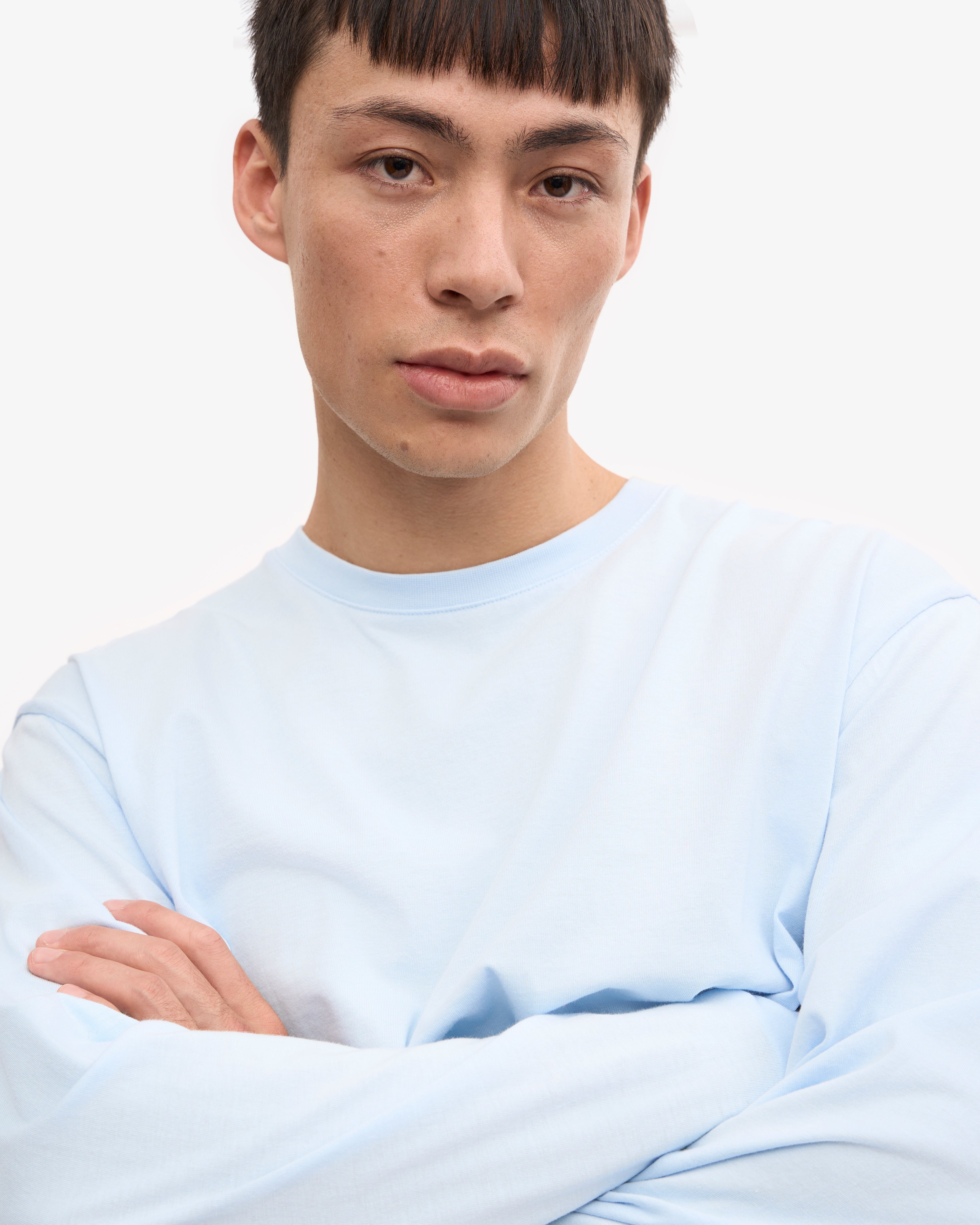 Oversized Organic LS T-Shirt - Polar Blue XS
