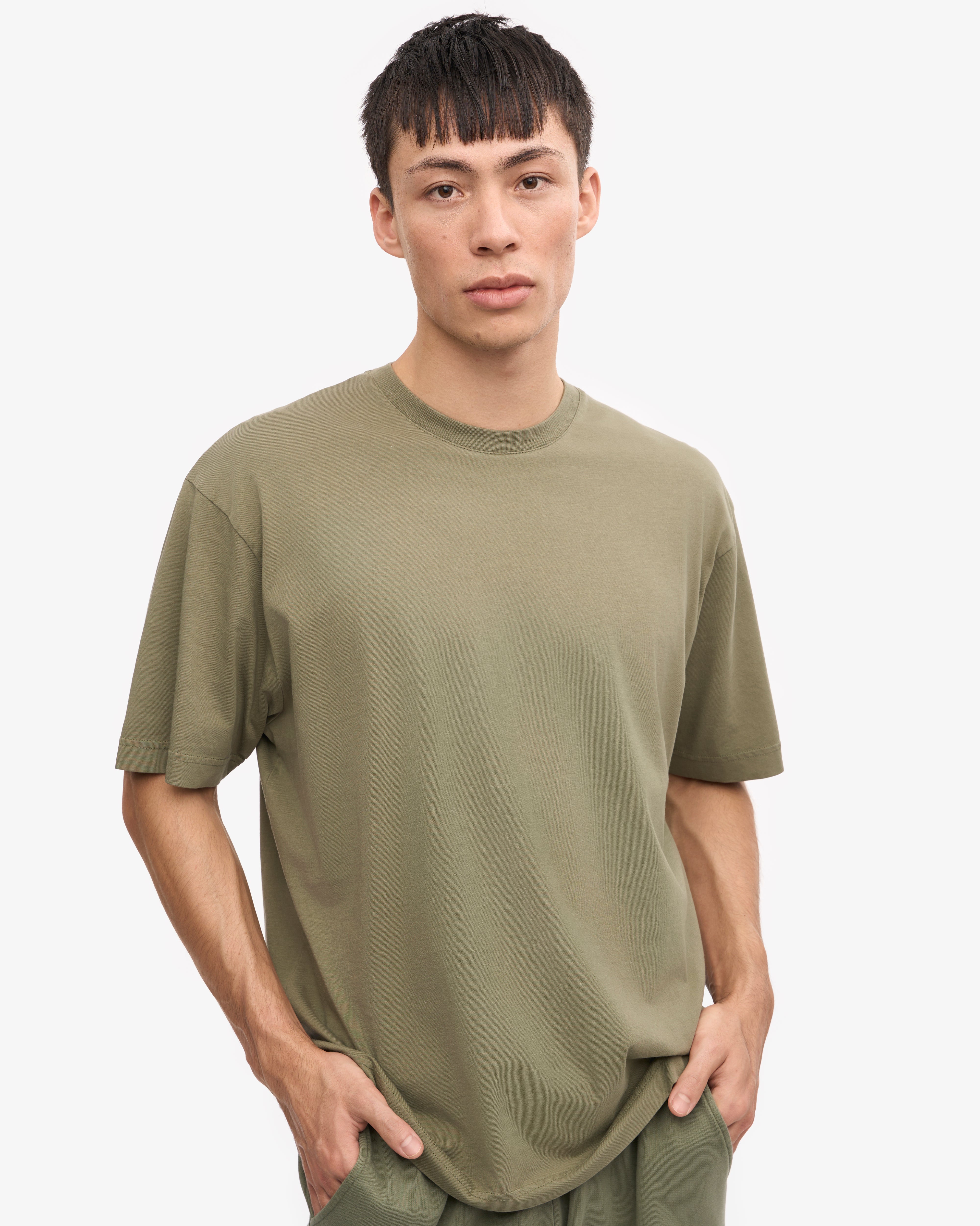 Oversized Organic T-Shirt - Dusty Olive XS