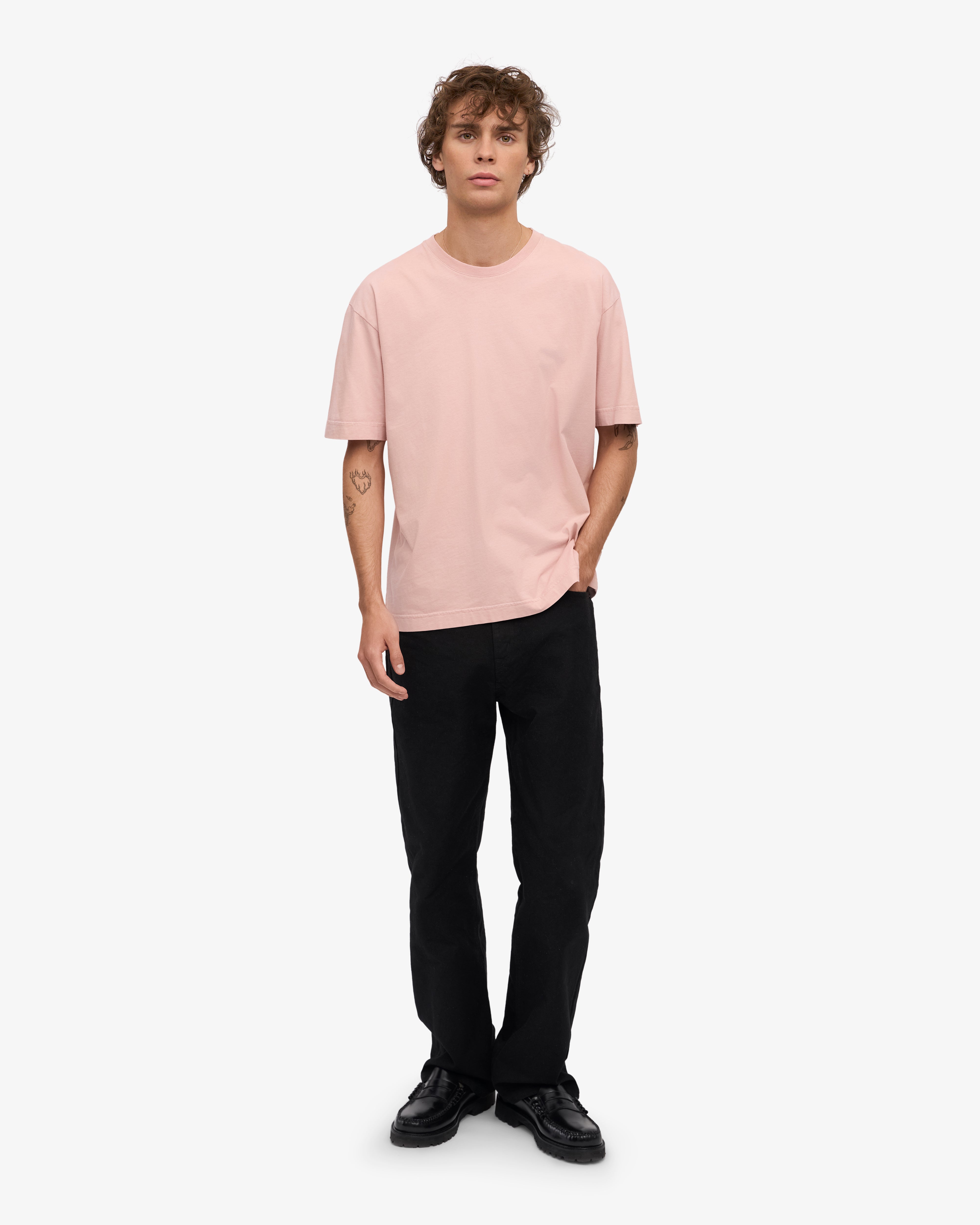 Oversized Organic T-Shirt - Faded Pink XS