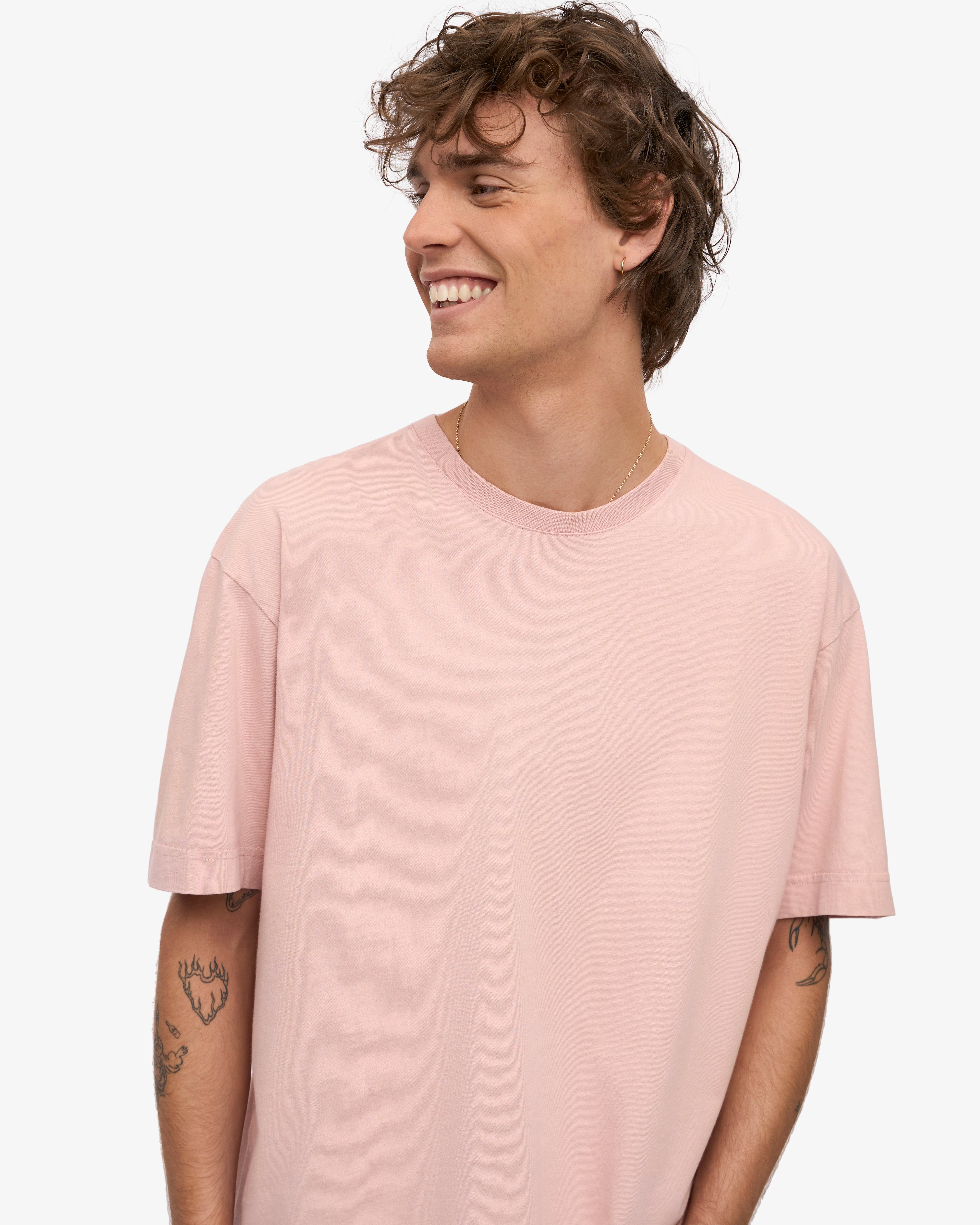 Oversized Organic T-Shirt - Faded Pink XS