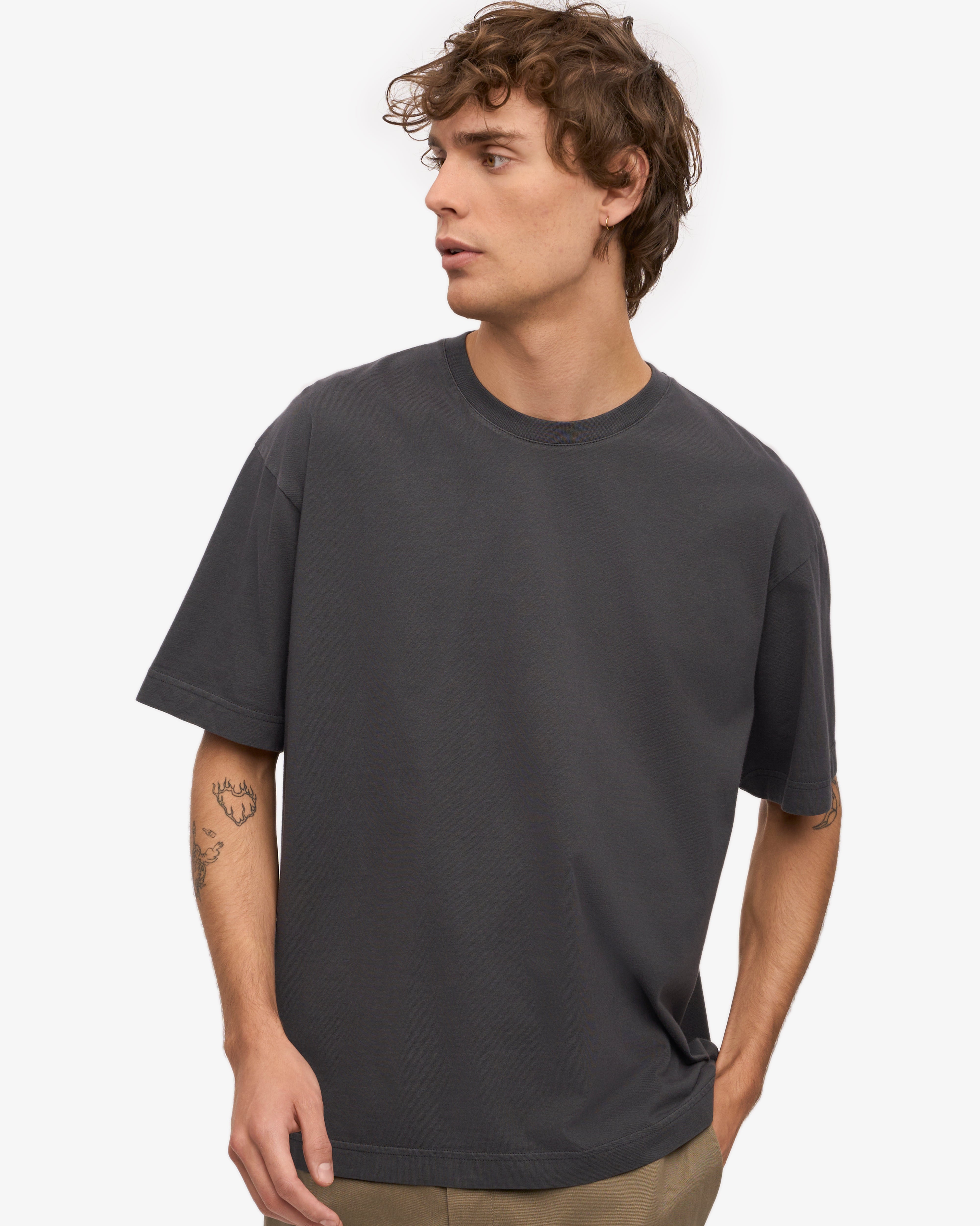 Oversized Organic T-Shirt - Lava Grey XS