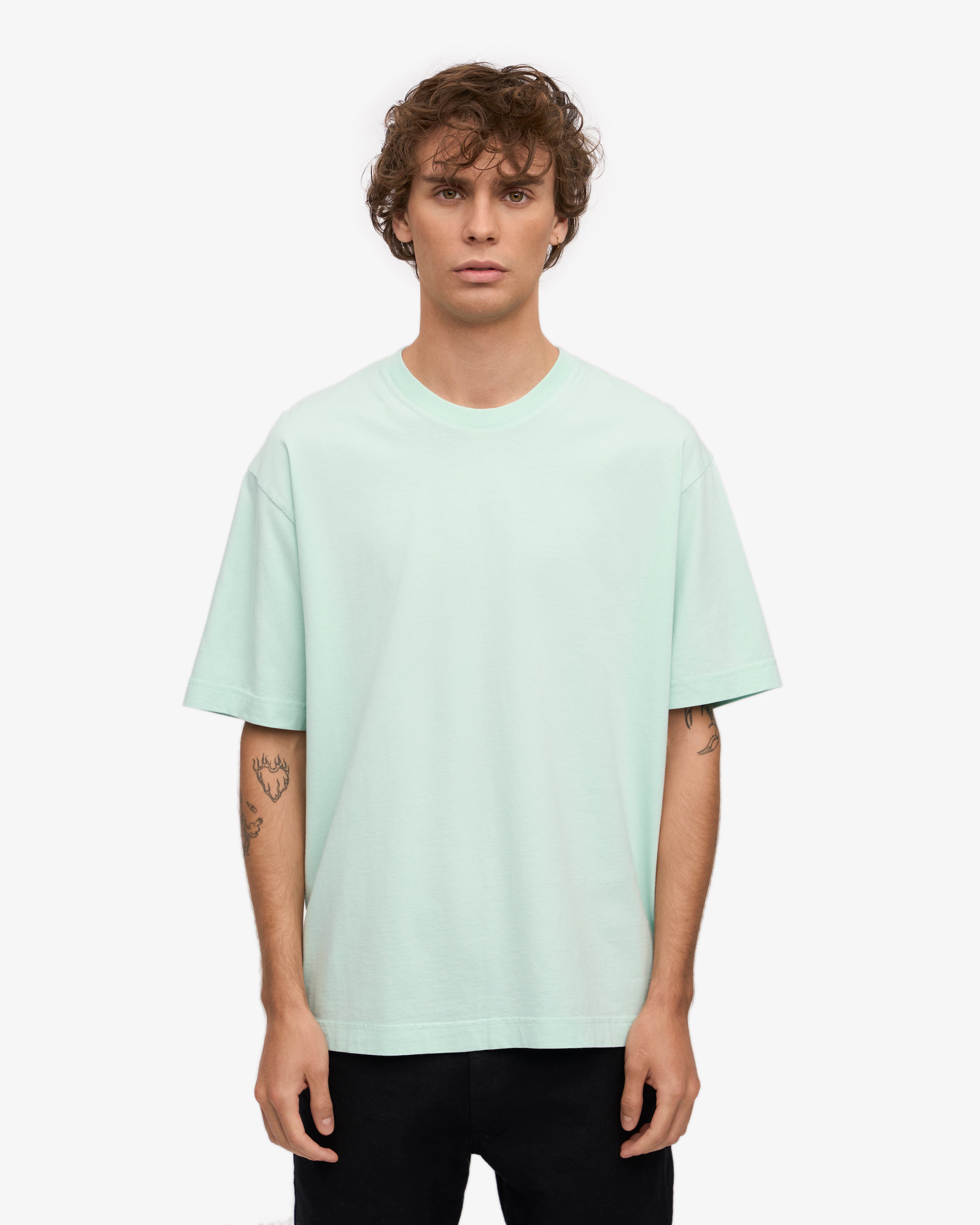 Oversized Organic T-Shirt - Light Aqua XS