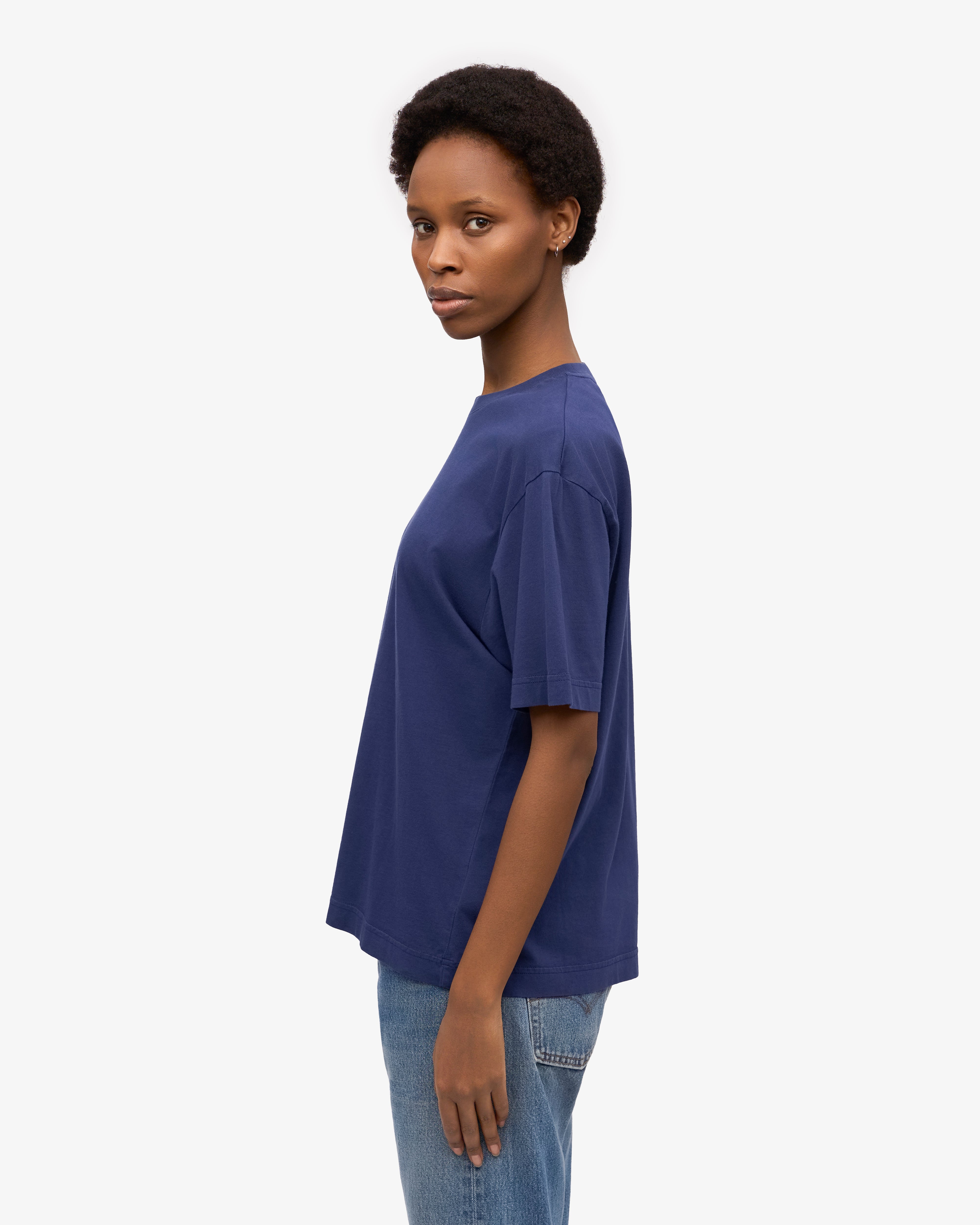 Oversized Organic T-Shirt - Marine Blue XS