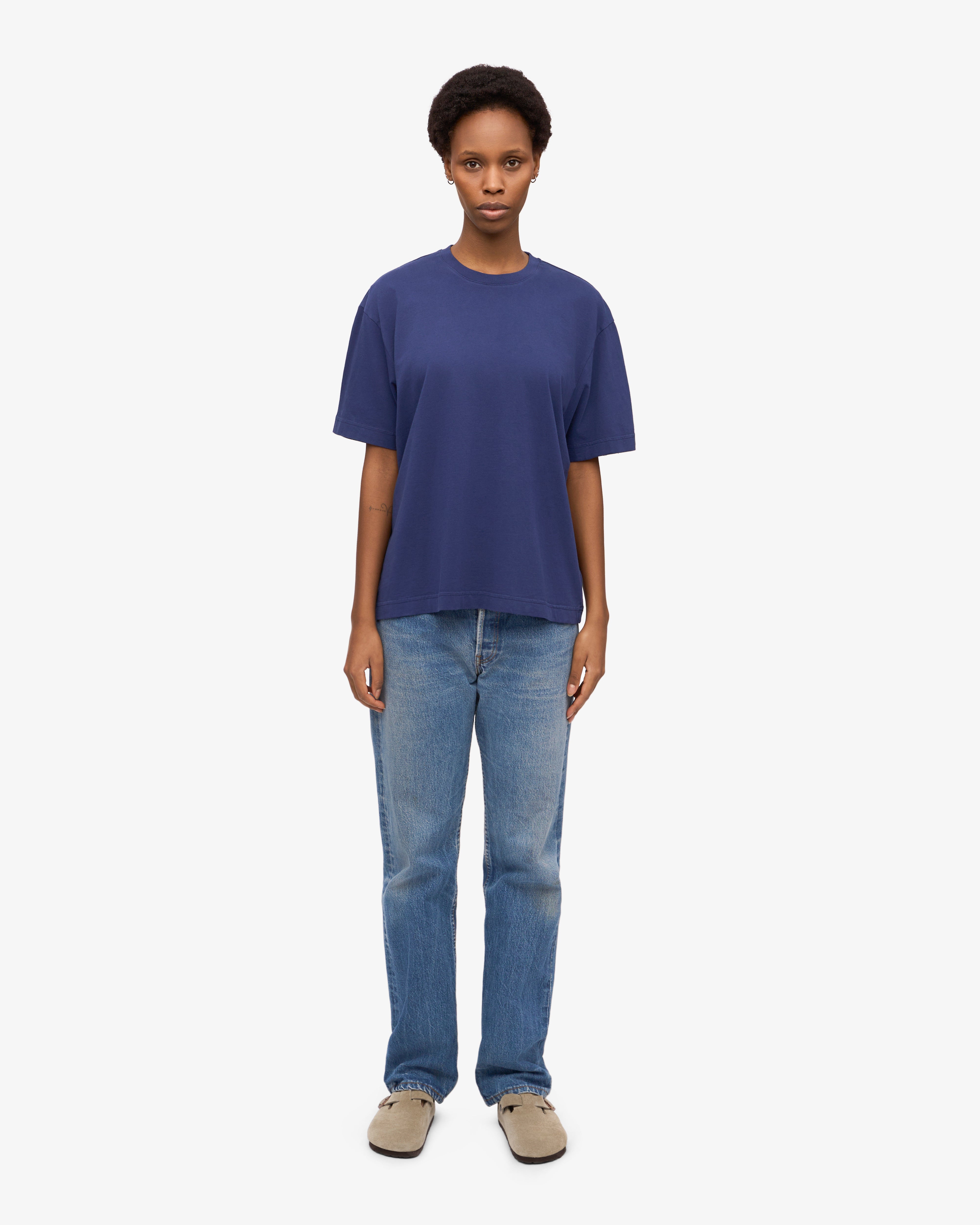 Oversized Organic T-Shirt - Marine Blue XS