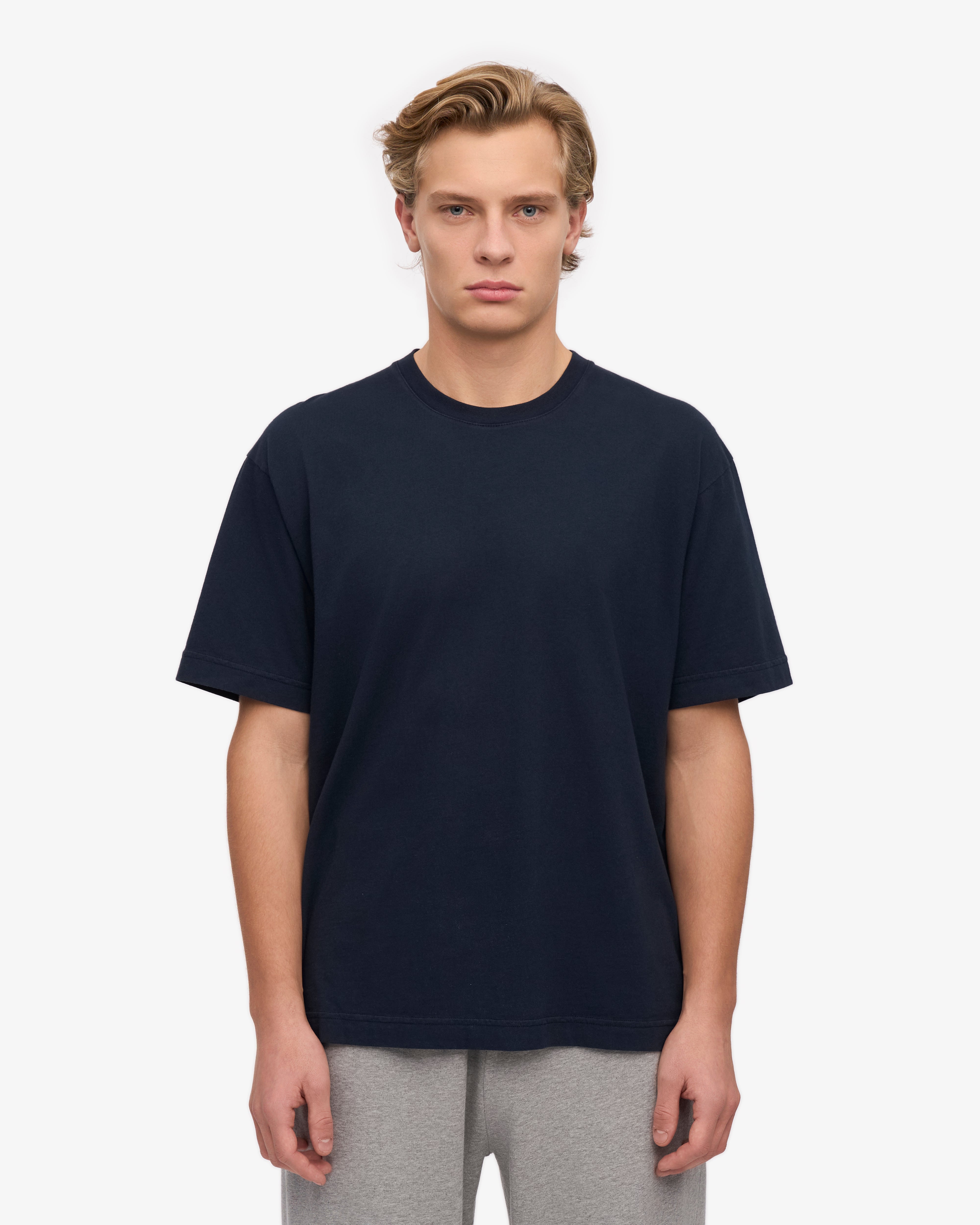 Oversized Organic T-Shirt - Navy Blue XS