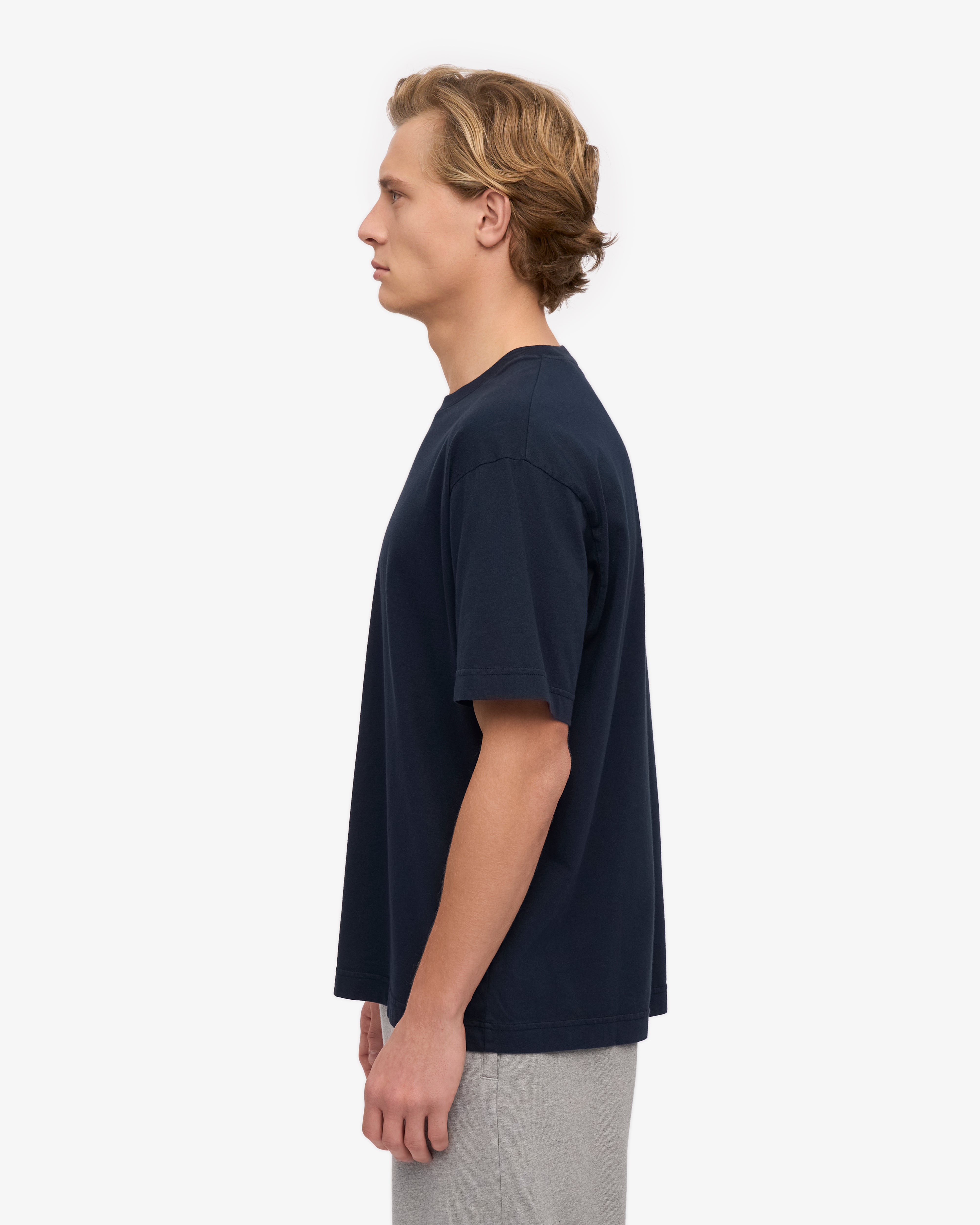 Oversized Organic T-Shirt - Navy Blue XS