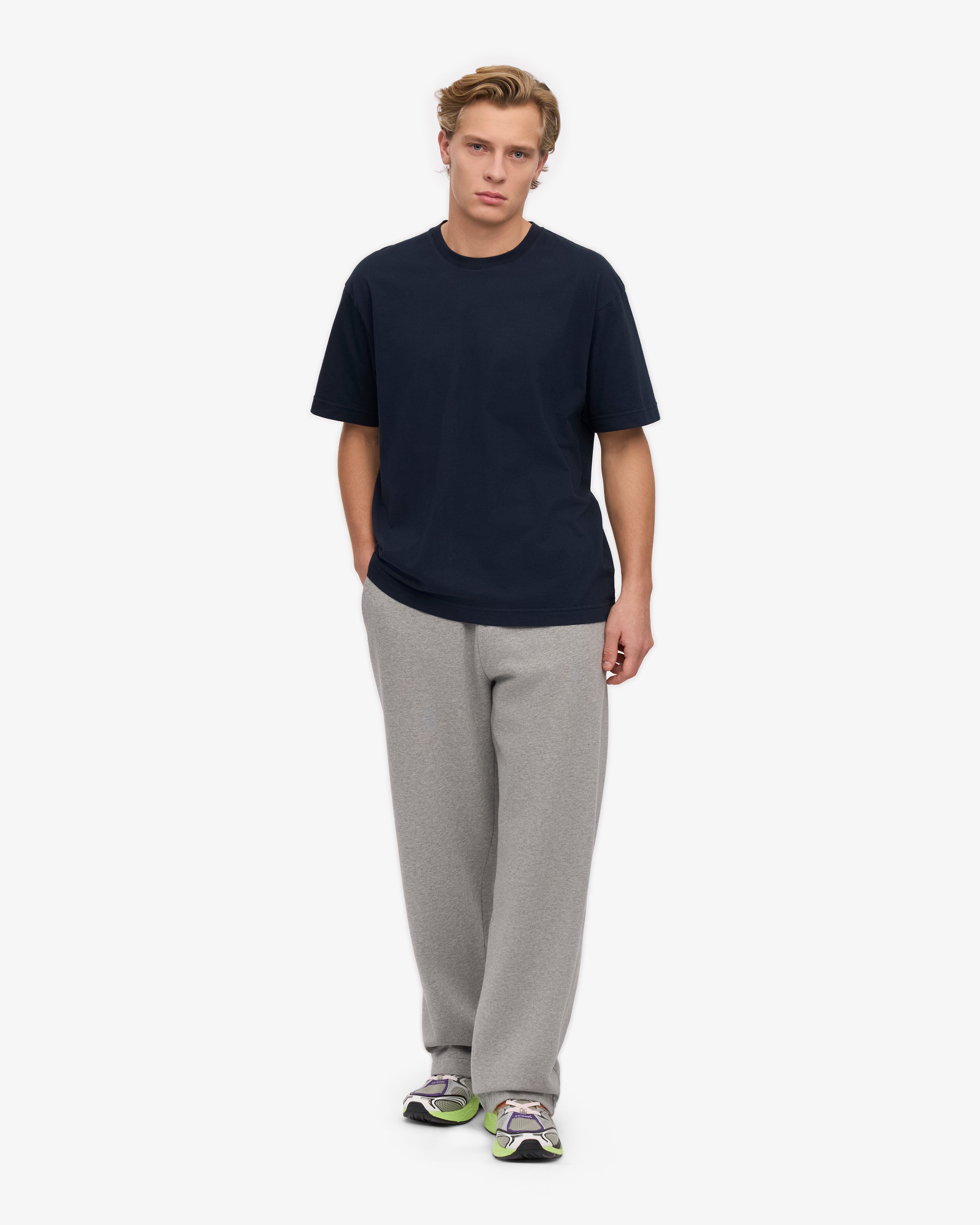 Oversized Organic T-Shirt - Navy Blue XS