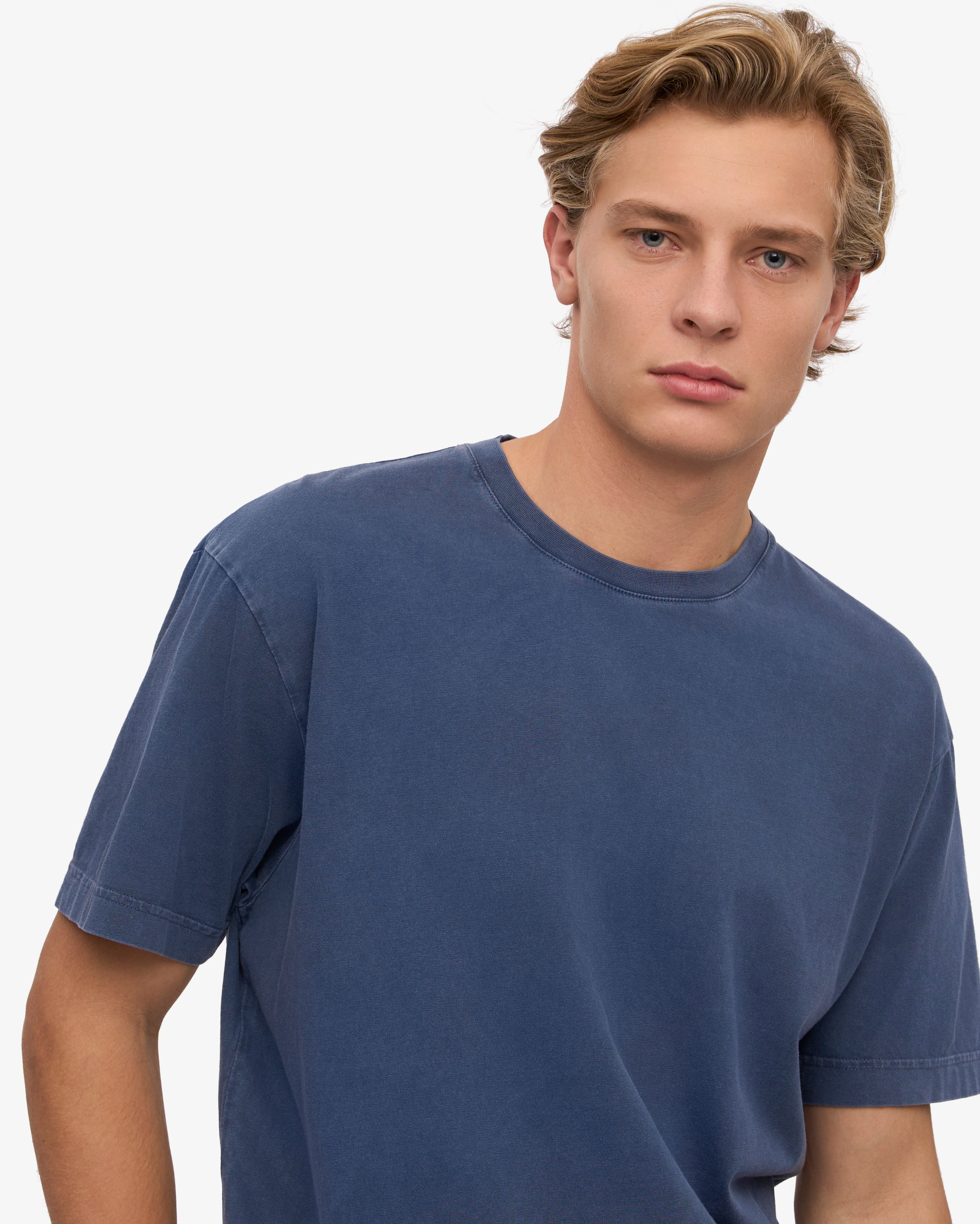 Oversized Organic T-Shirt - Neptune Blue XS