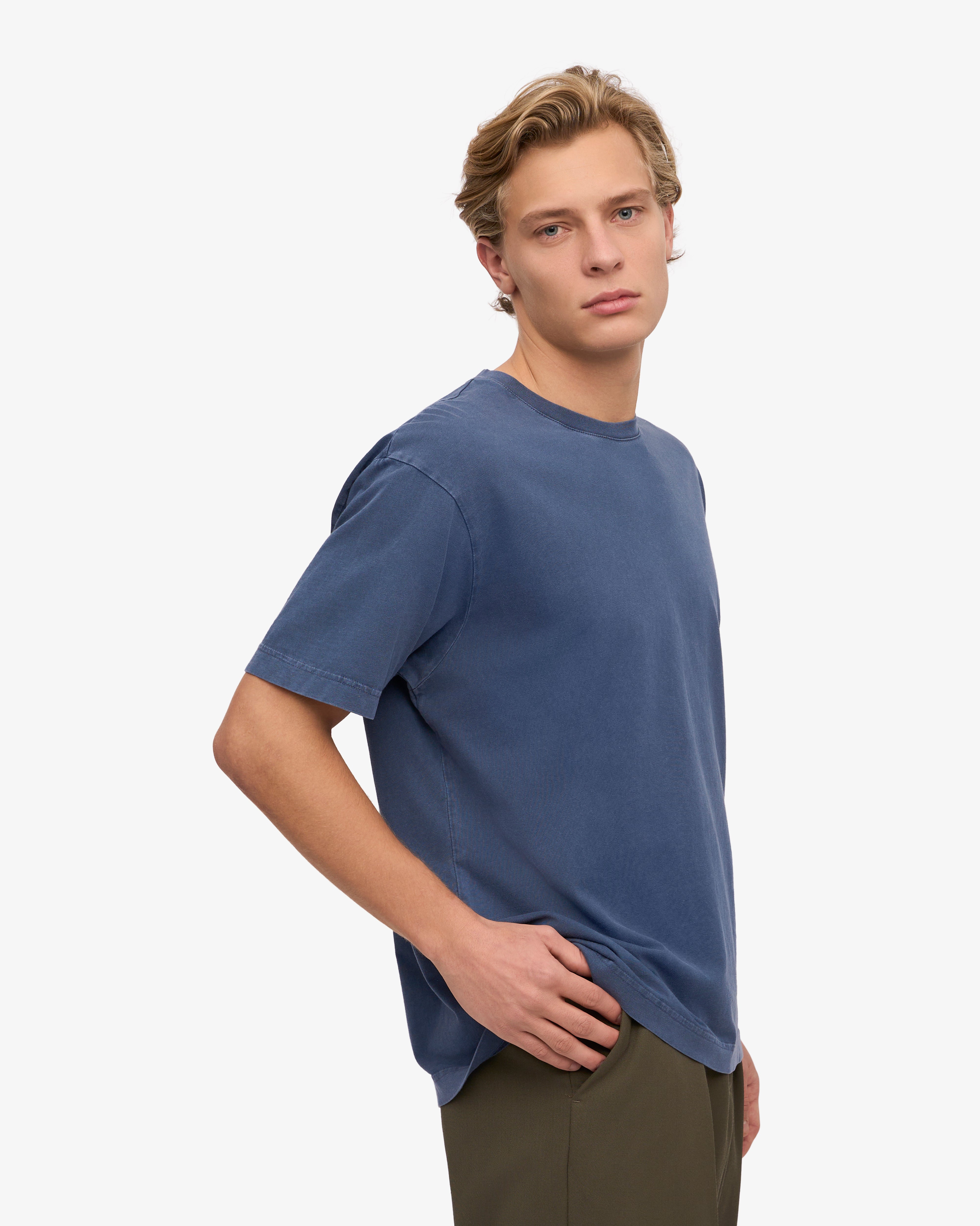 Oversized Organic T-Shirt - Neptune Blue XS