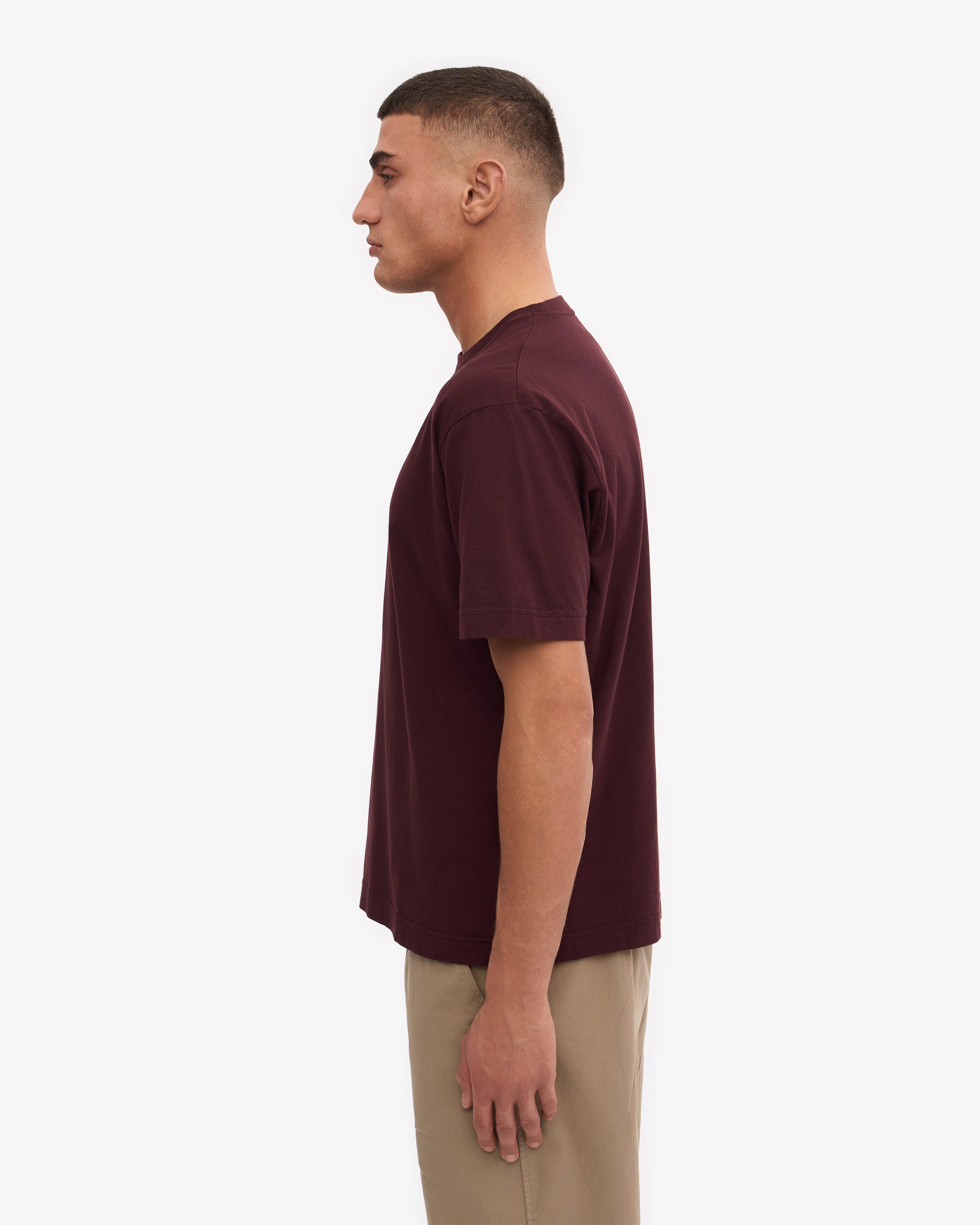 Oversized Organic T-Shirt - Oxblood Red XS