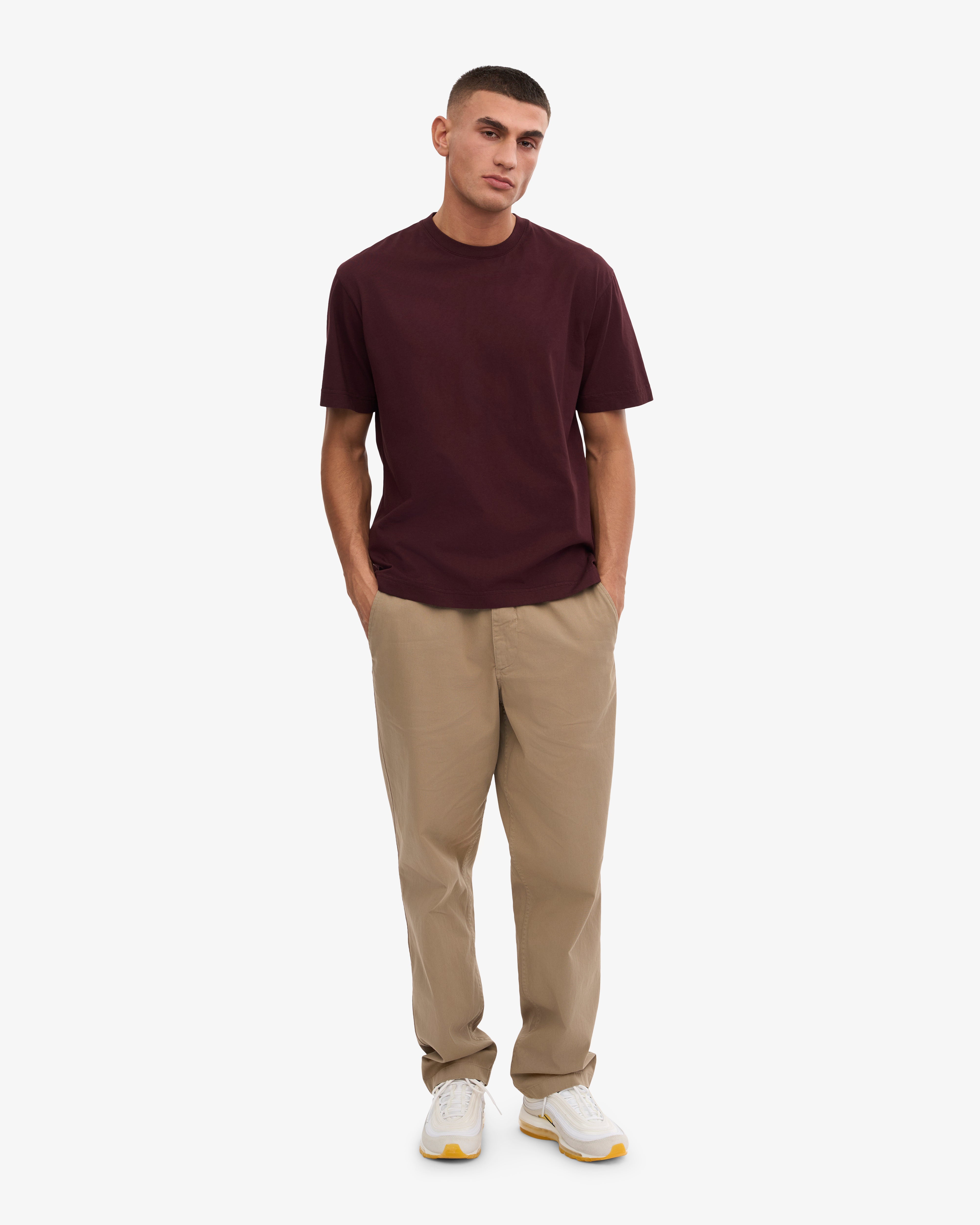 Oversized Organic T-Shirt - Oxblood Red XS