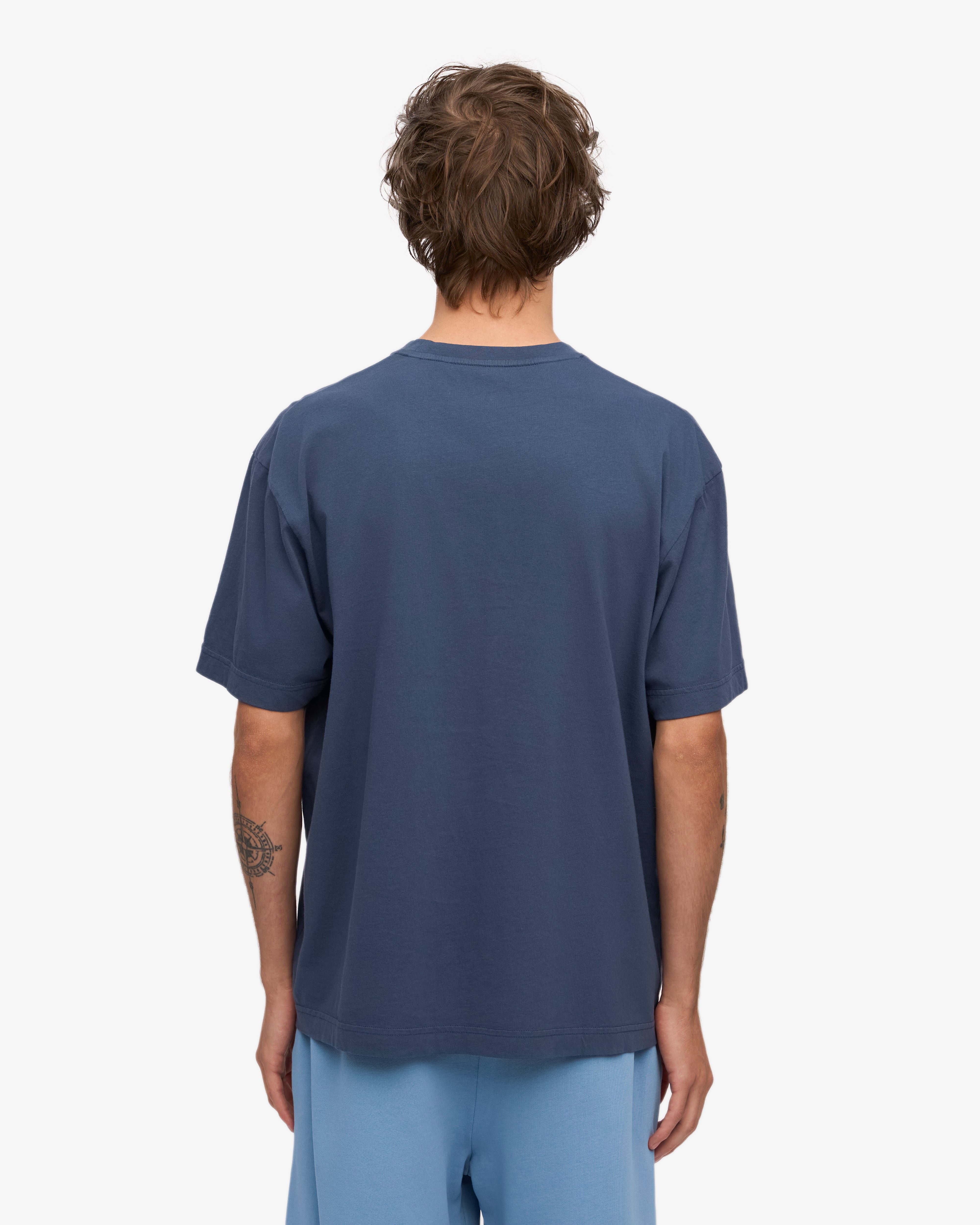 Oversized Organic T-Shirt - Petrol Blue XS
