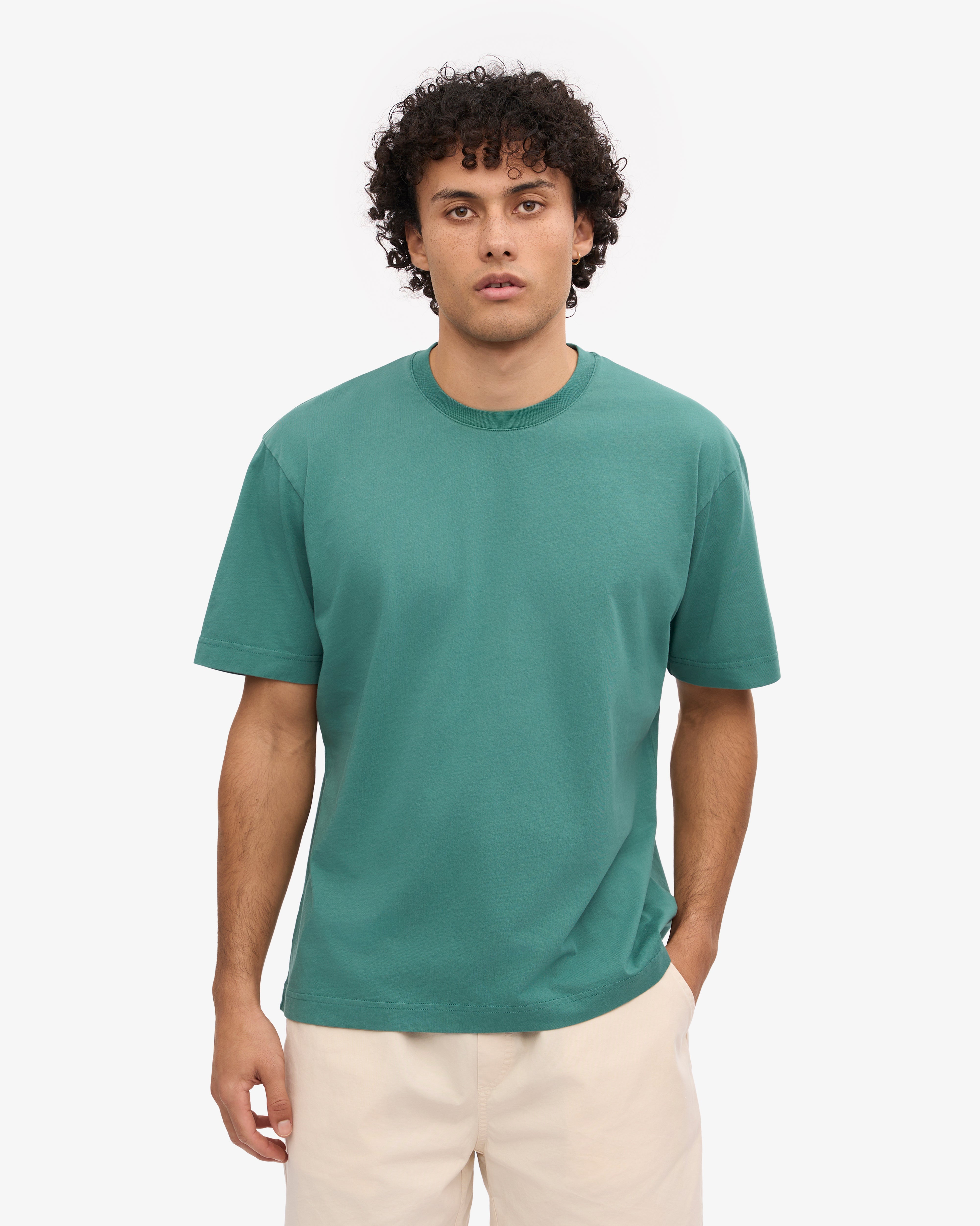 Oversized Organic T-Shirt - Pine Green XS