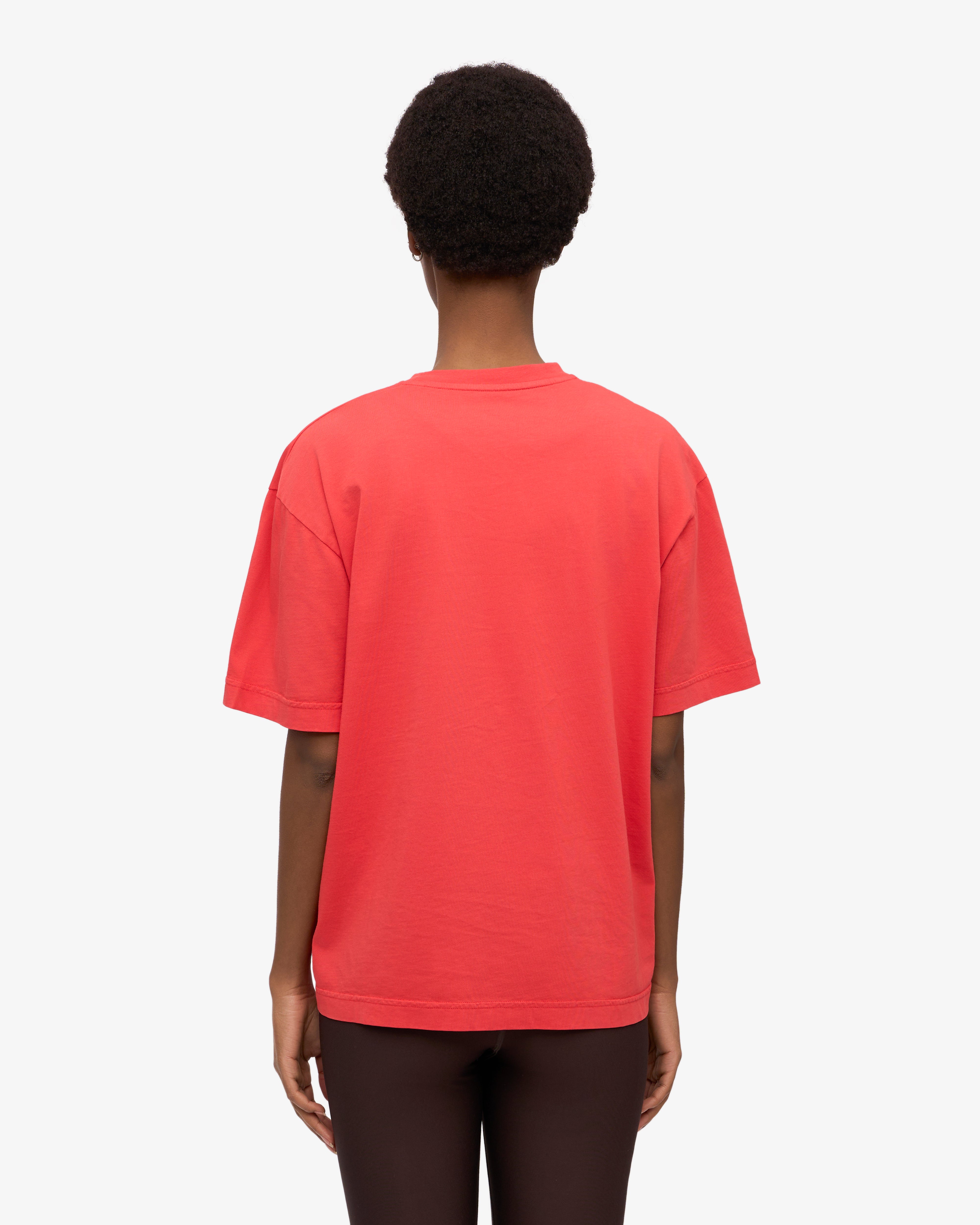 Oversized Organic T-Shirt - Red Tangerine XS
