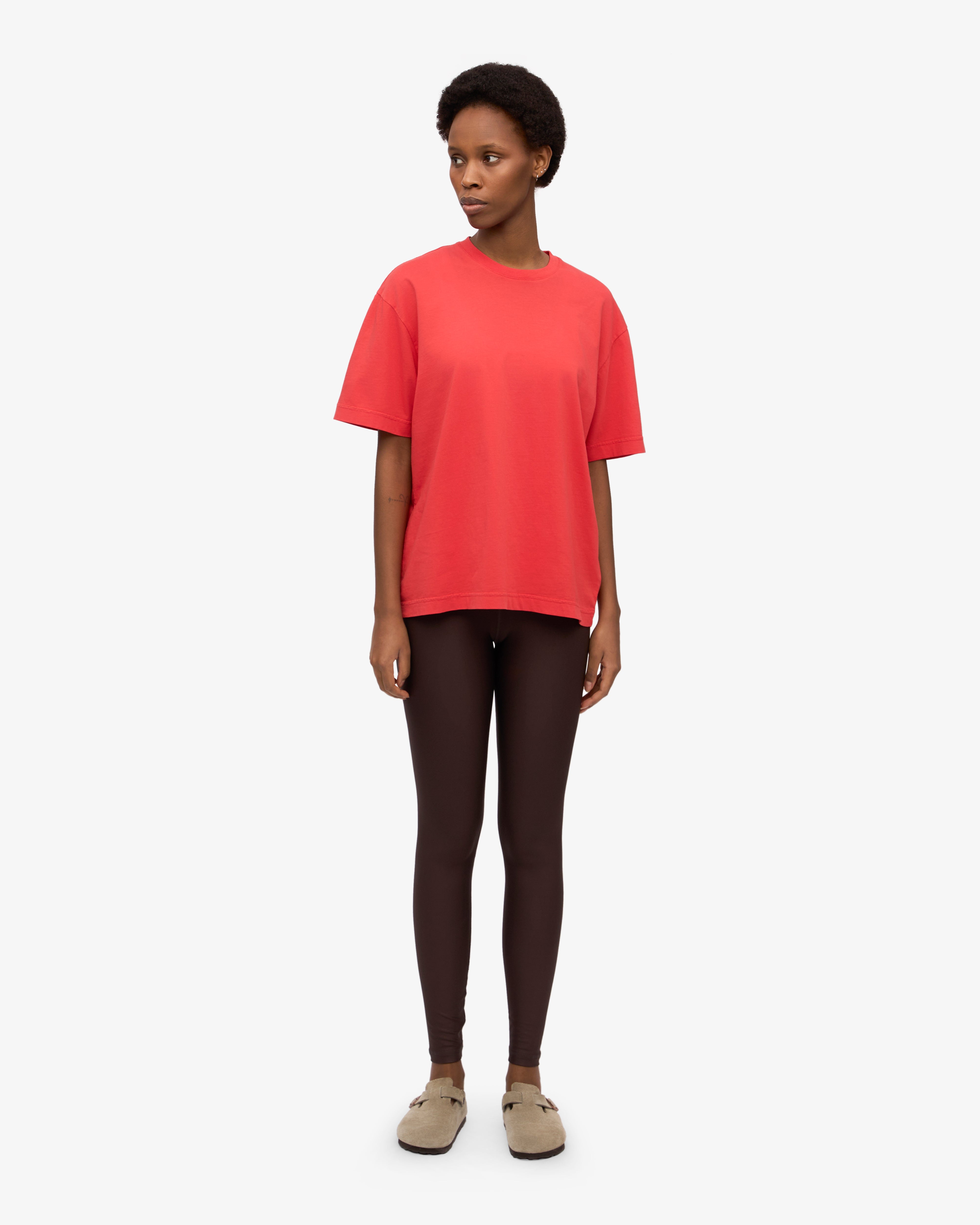 Oversized Organic T-Shirt - Red Tangerine XS