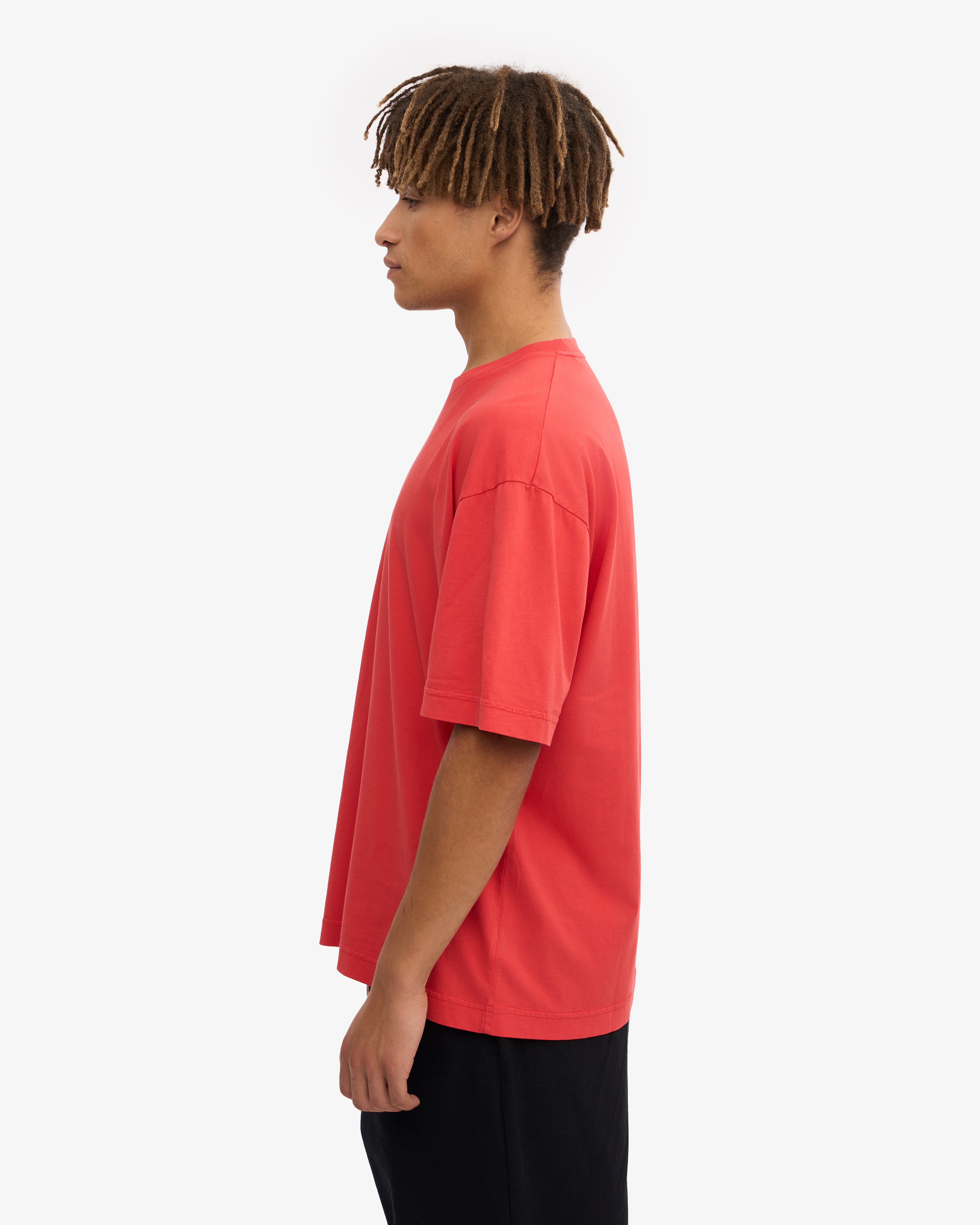 Oversized Organic T-Shirt - Red Tangerine XS
