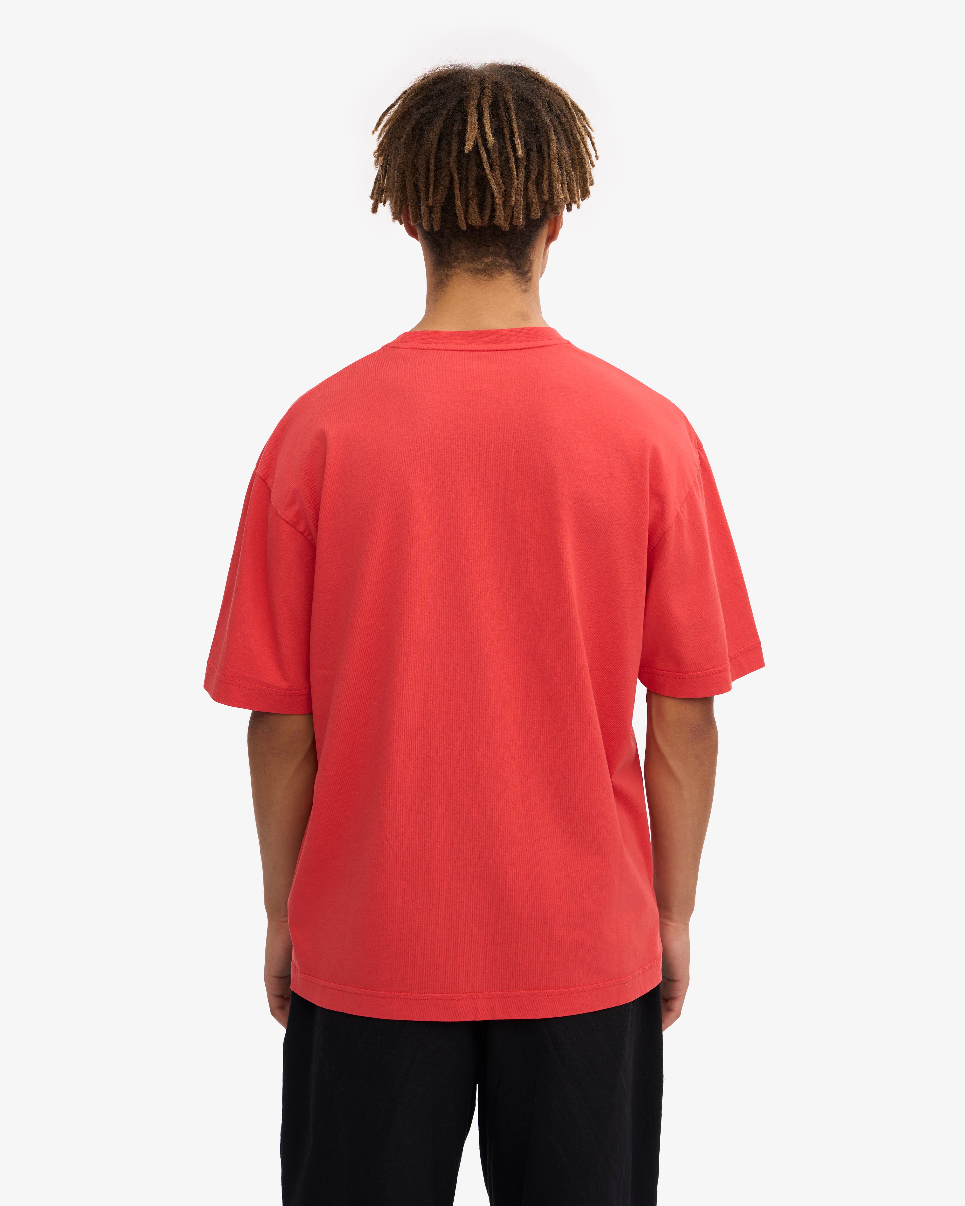 Oversized Organic T-Shirt - Red Tangerine XS