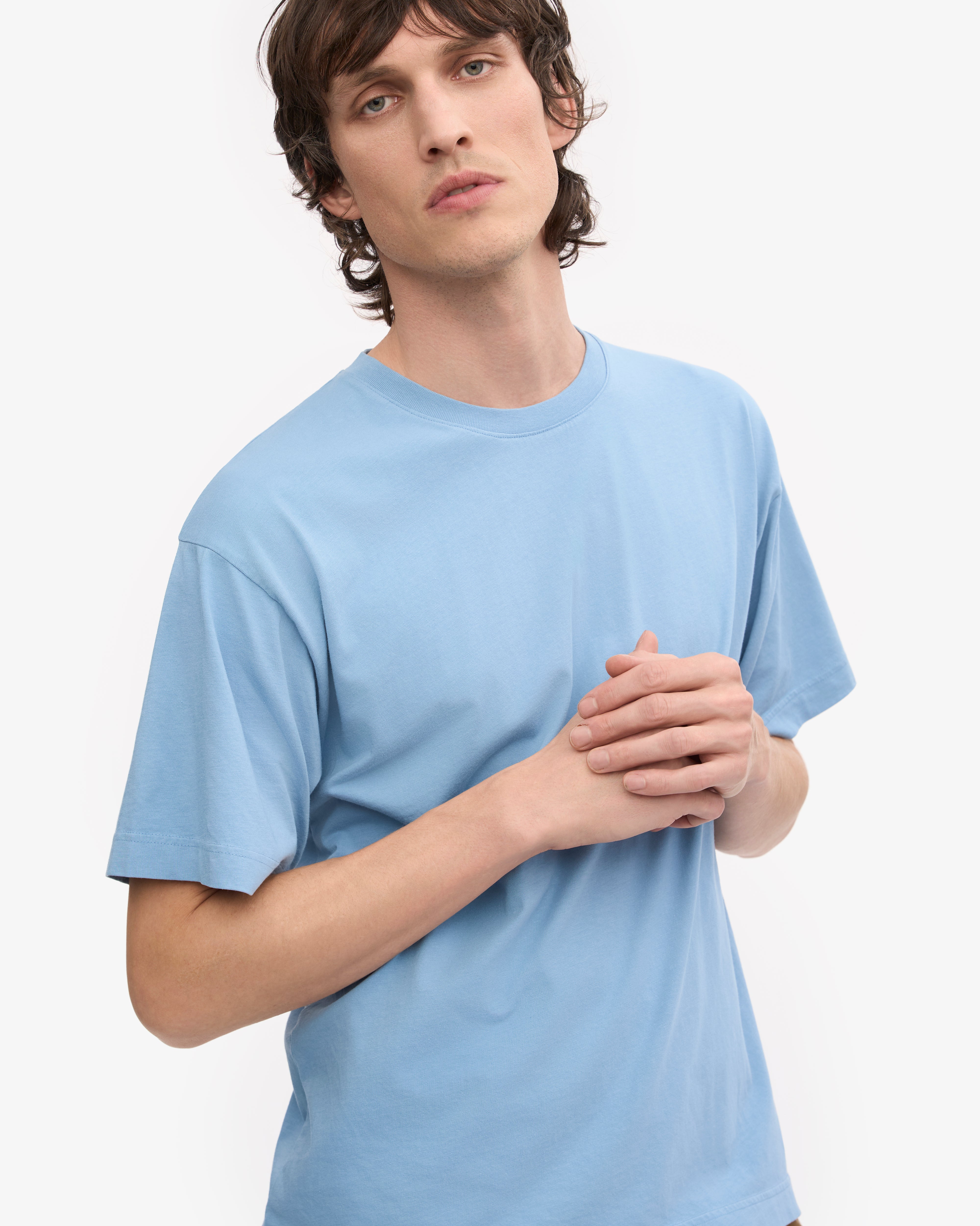 Oversized Organic T-Shirt - Seaside Blue XS