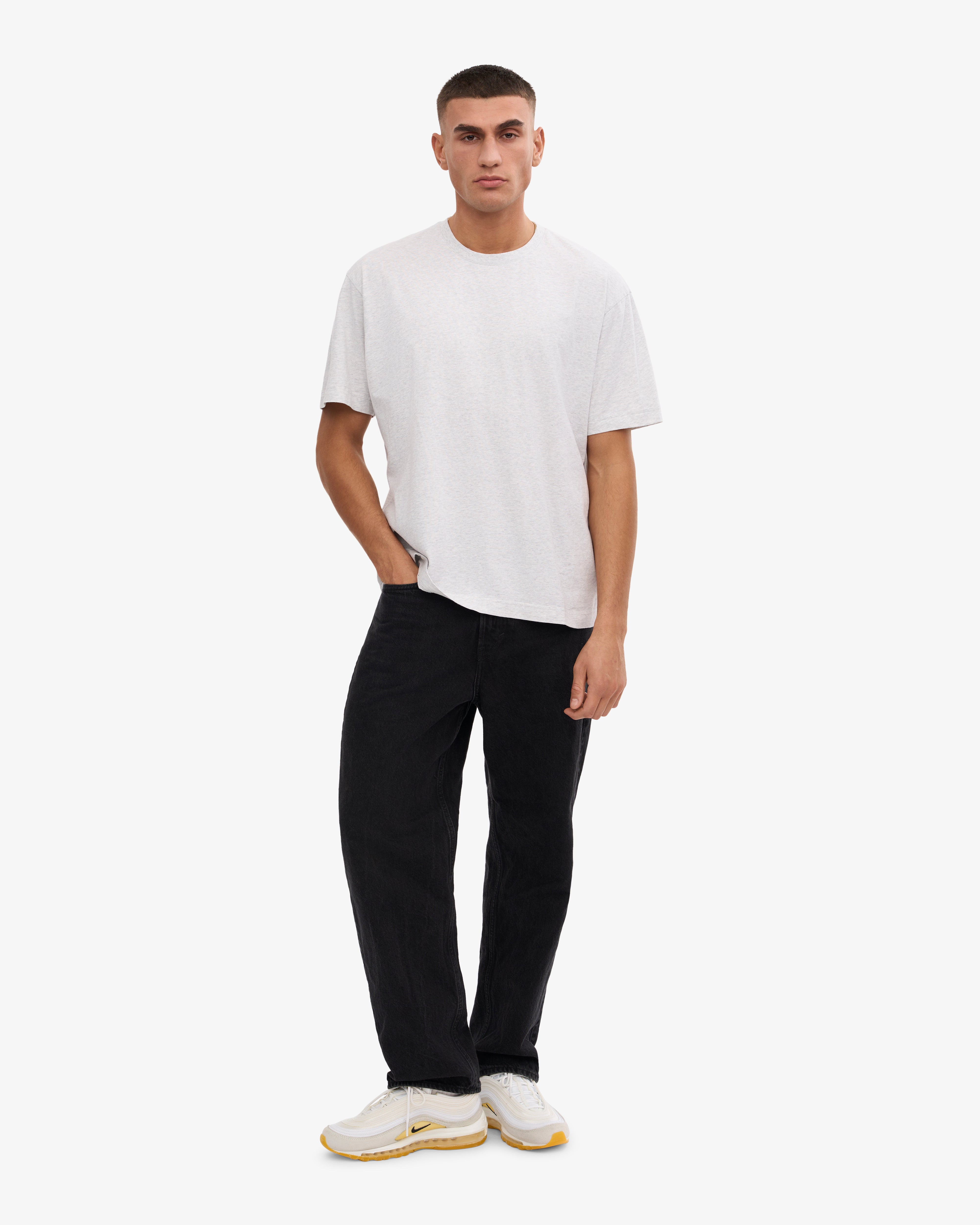 Oversized Organic T-Shirt - Snow Melange XS