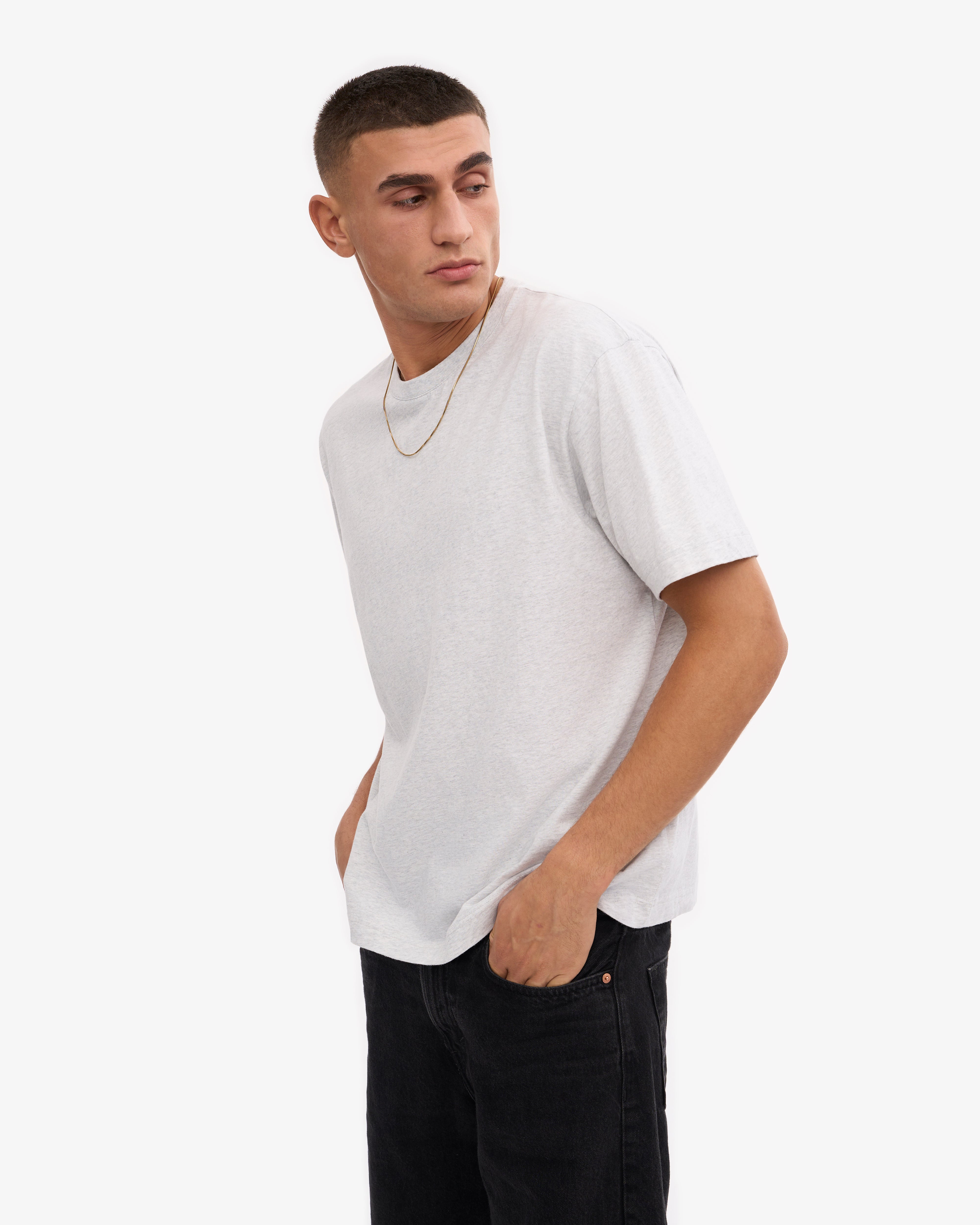 Oversized Organic T-Shirt - Snow Melange XS