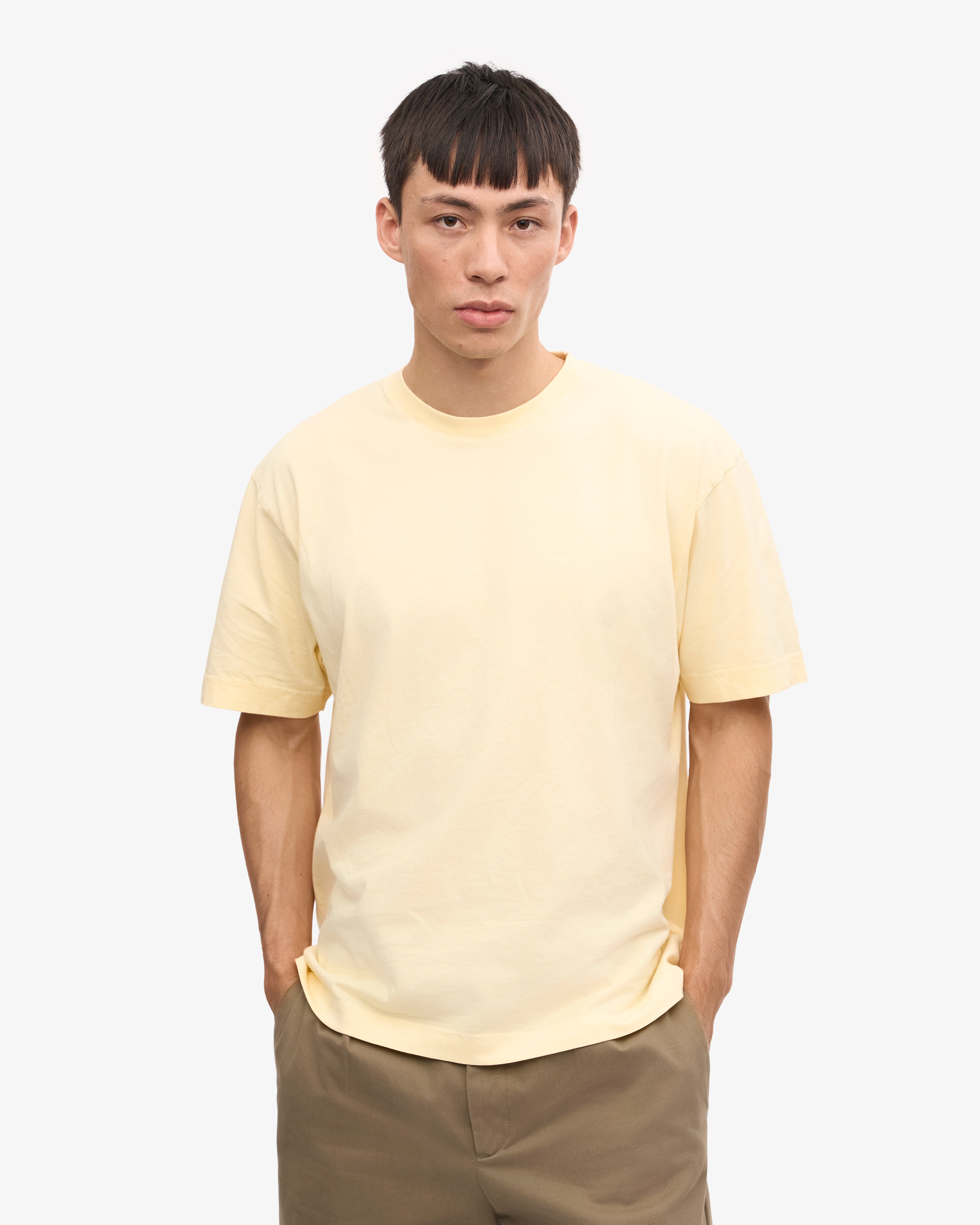 Oversized Organic T-Shirt - Soft Yellow XS