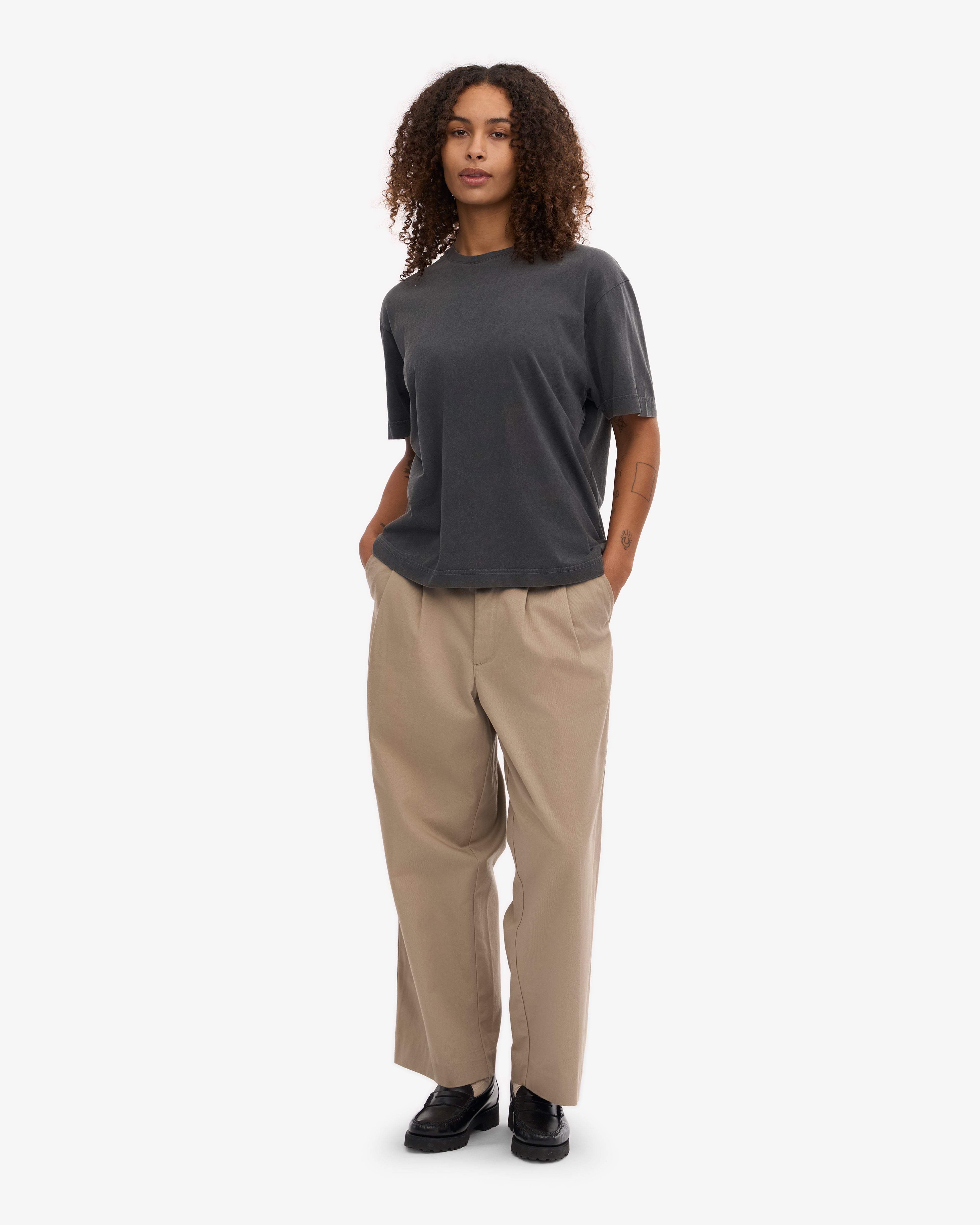 Oversized Organic T-Shirt - Faded Black XS